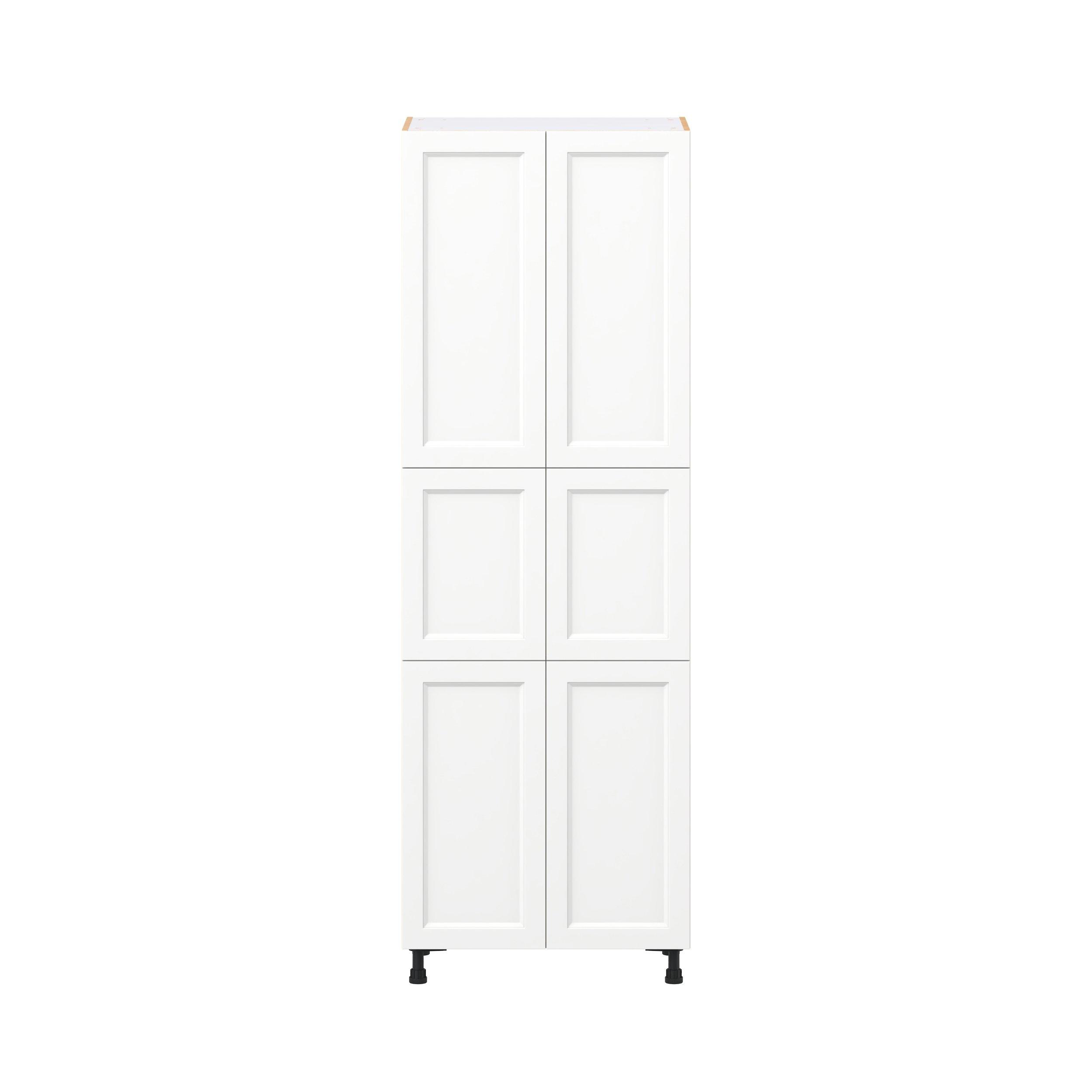 Peachtree 30 in. Painted Bright White Pantry Cabinet with Inner Pull-Out Drawer