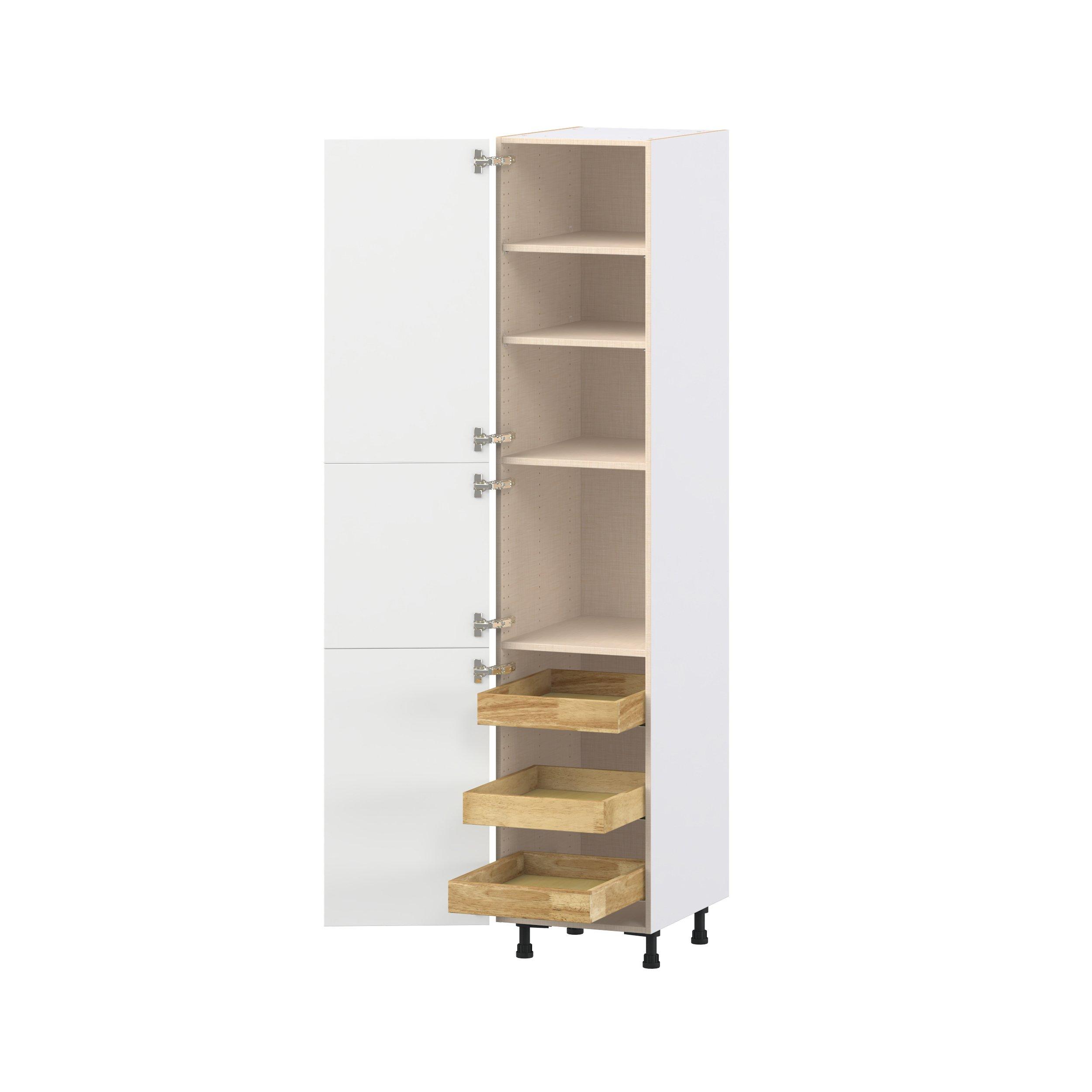 Peachtree 18 in. Painted Bright White Pantry Cabinet with Inner Pull-Out Drawer