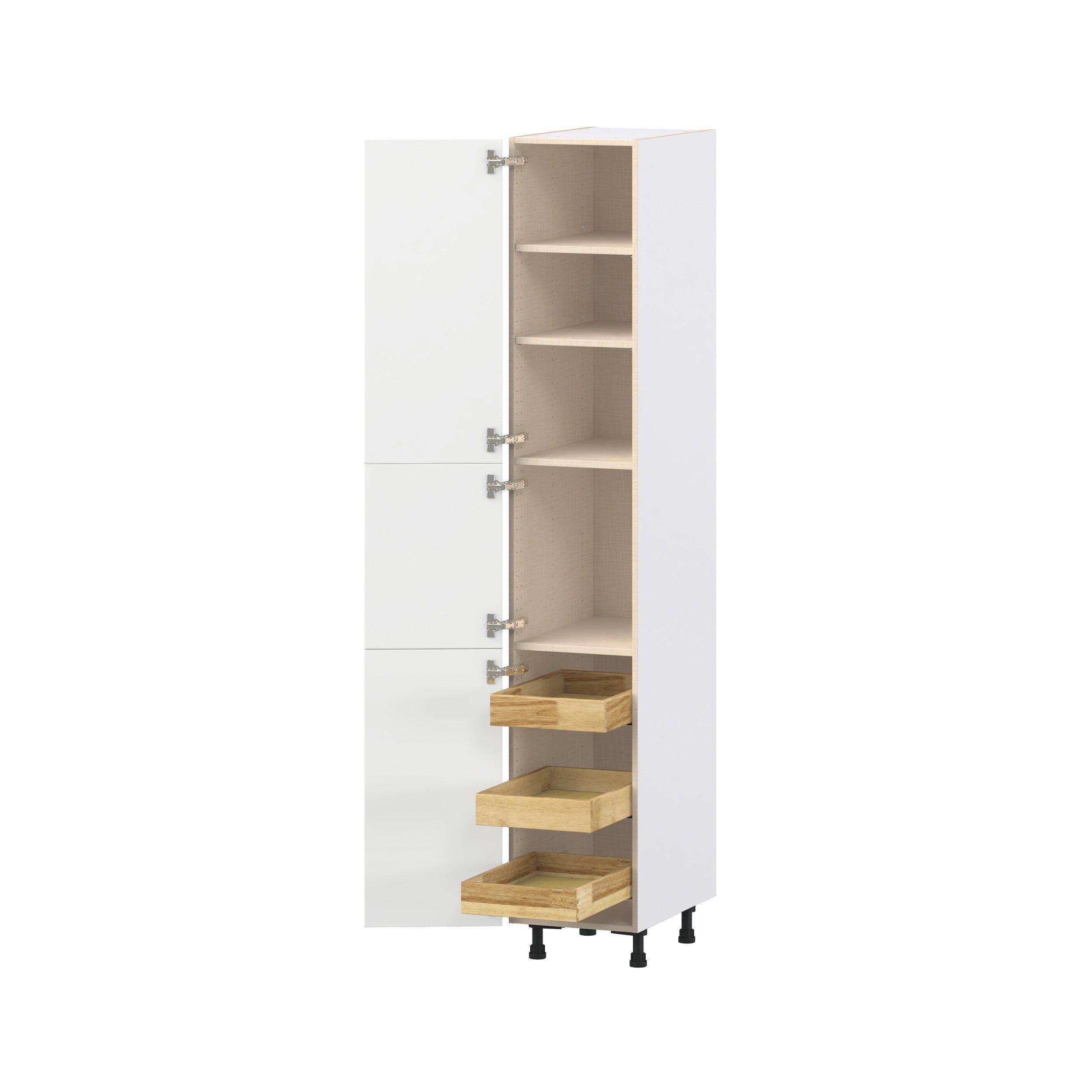 Peachtree 15 in. Painted Bright White Pantry Cabinet with Inner Pull-Out Drawer