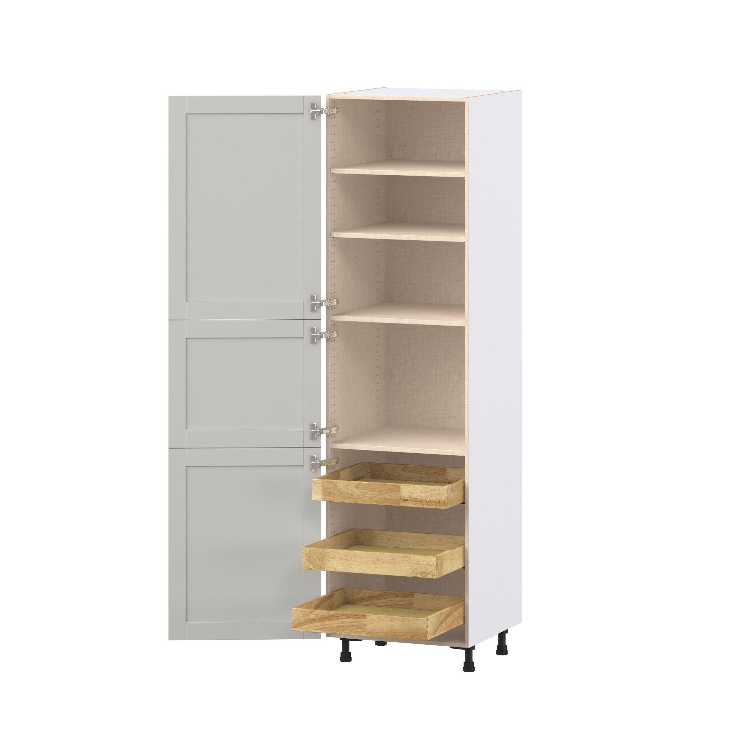Summerhill 24 in. Light Gray Pantry Cabinet with Inner Pull-Out Drawer