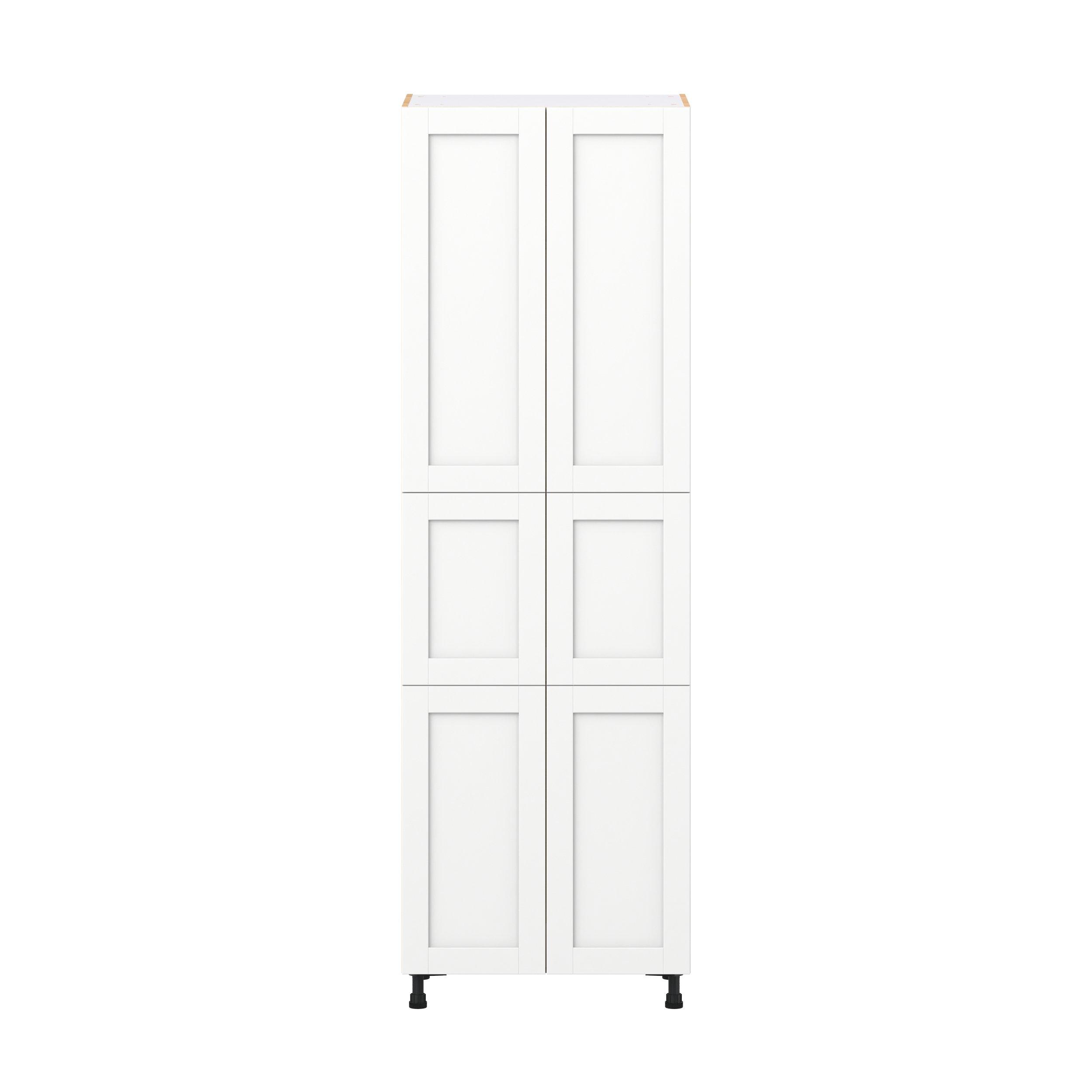 Summerhill 30 in. Bright White Pantry Cabinet with Inner Pull-Out Drawer