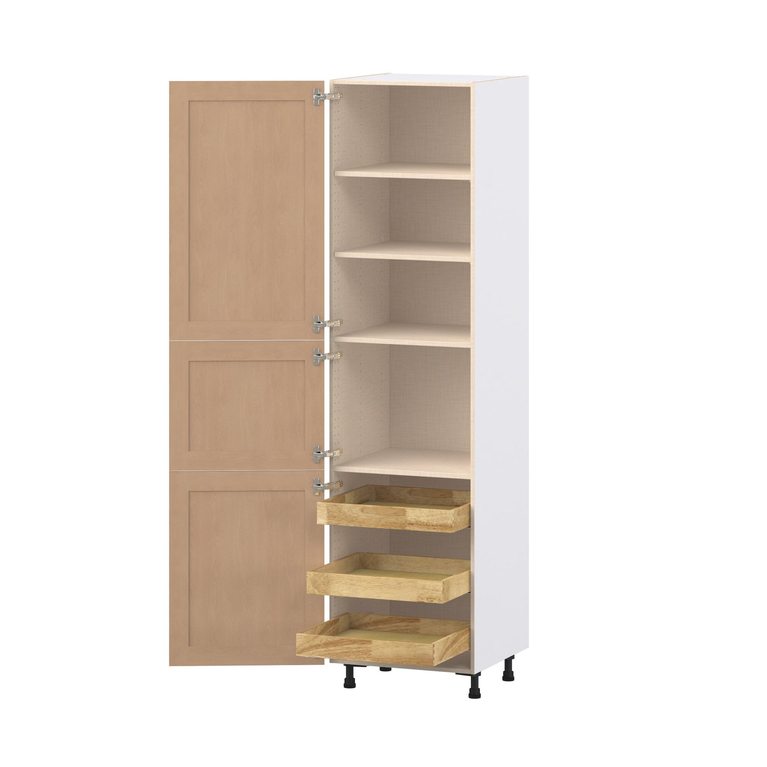 Sugarhill 24 in. Stained Sugar Cookie Pantry Cabinet with Inner Pull-Out Drawer