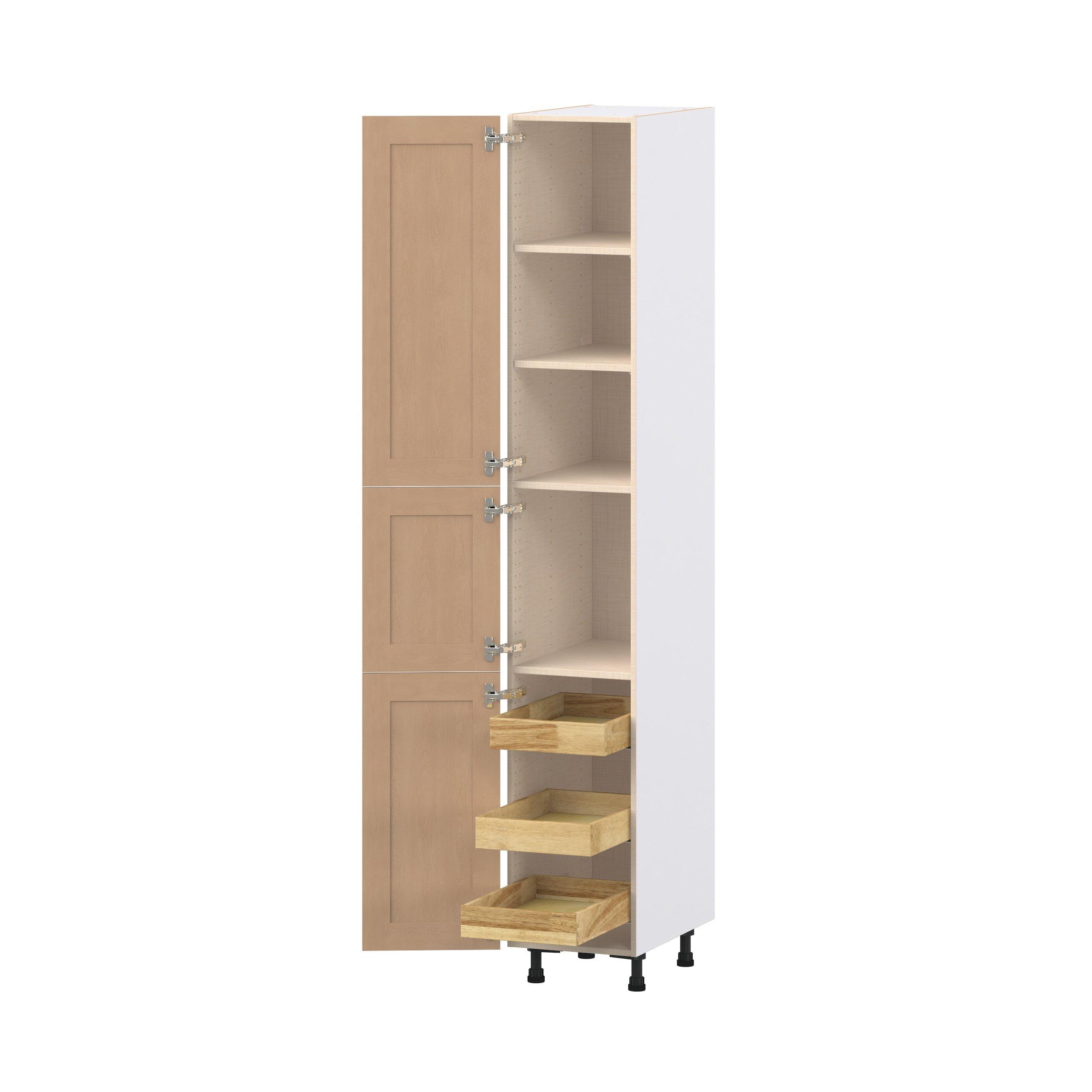 Sugarhill 15 in. Stained Sugar Cookie Pantry Cabinet with Inner Pull-Out Drawer