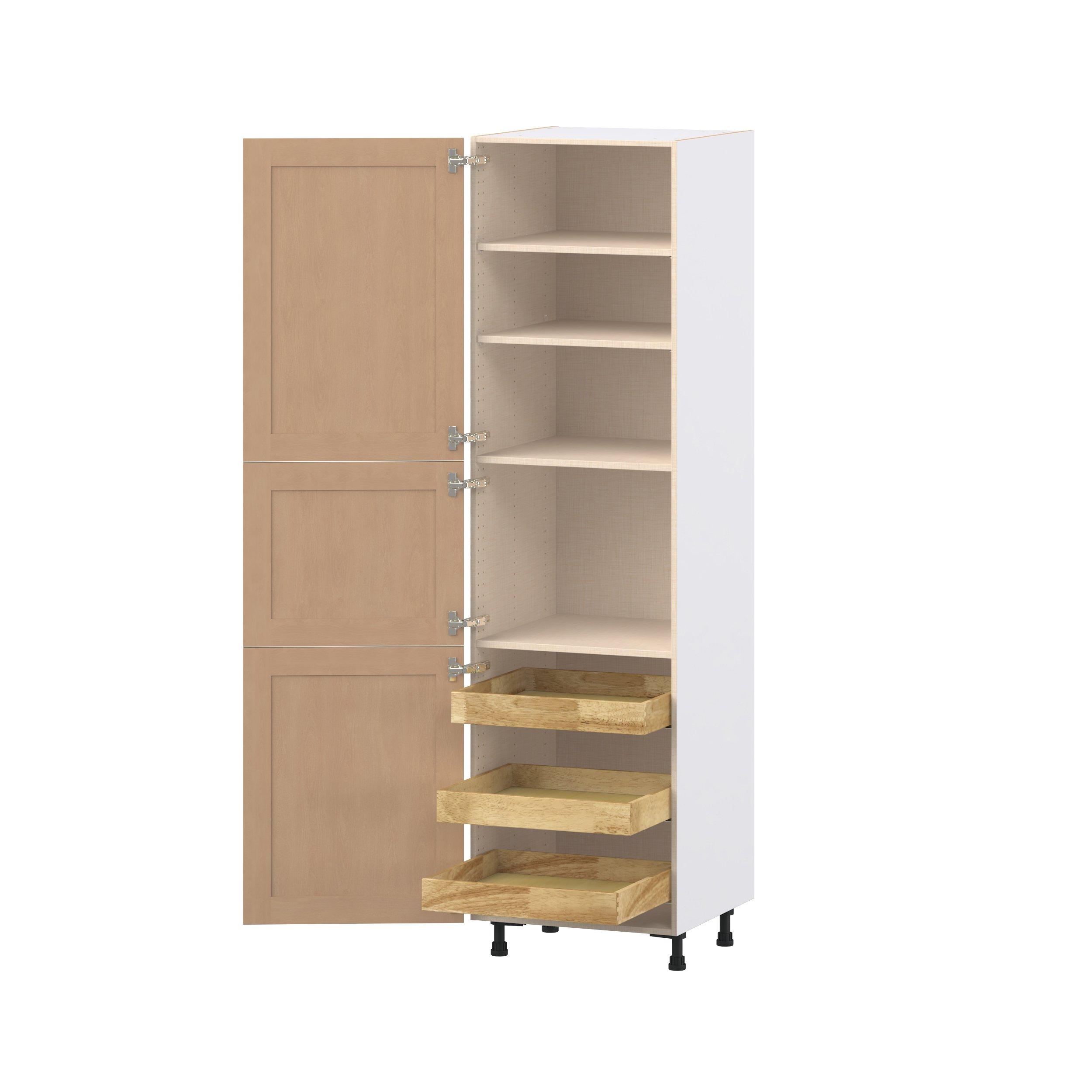 Sugarhill 24 in. Stained Sugar Cookie Pantry Cabinet with Inner Pull-Out Drawer