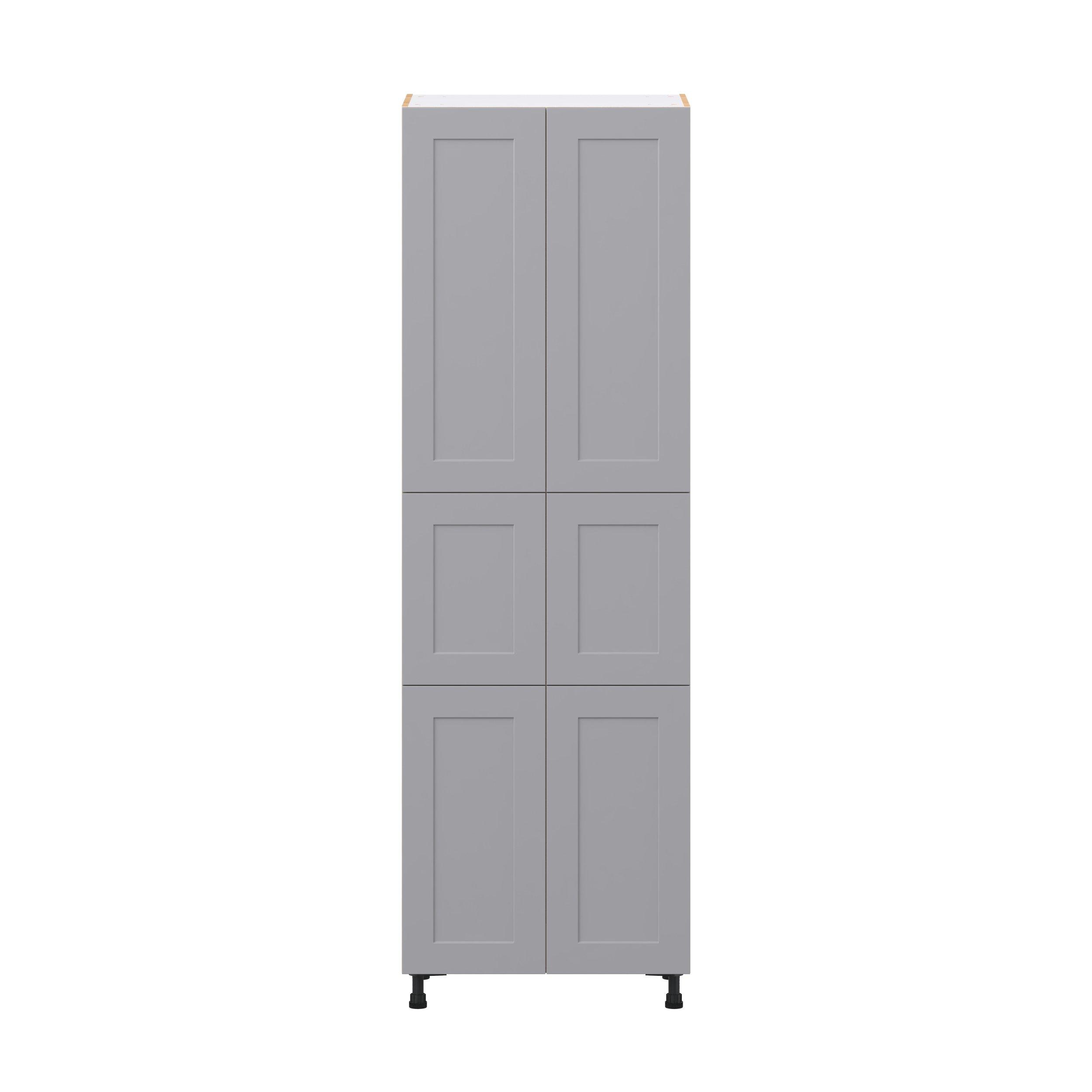 Candler 30 in. Painted Slate Gray Pantry Cabinet with Inner Pull-Out Drawer