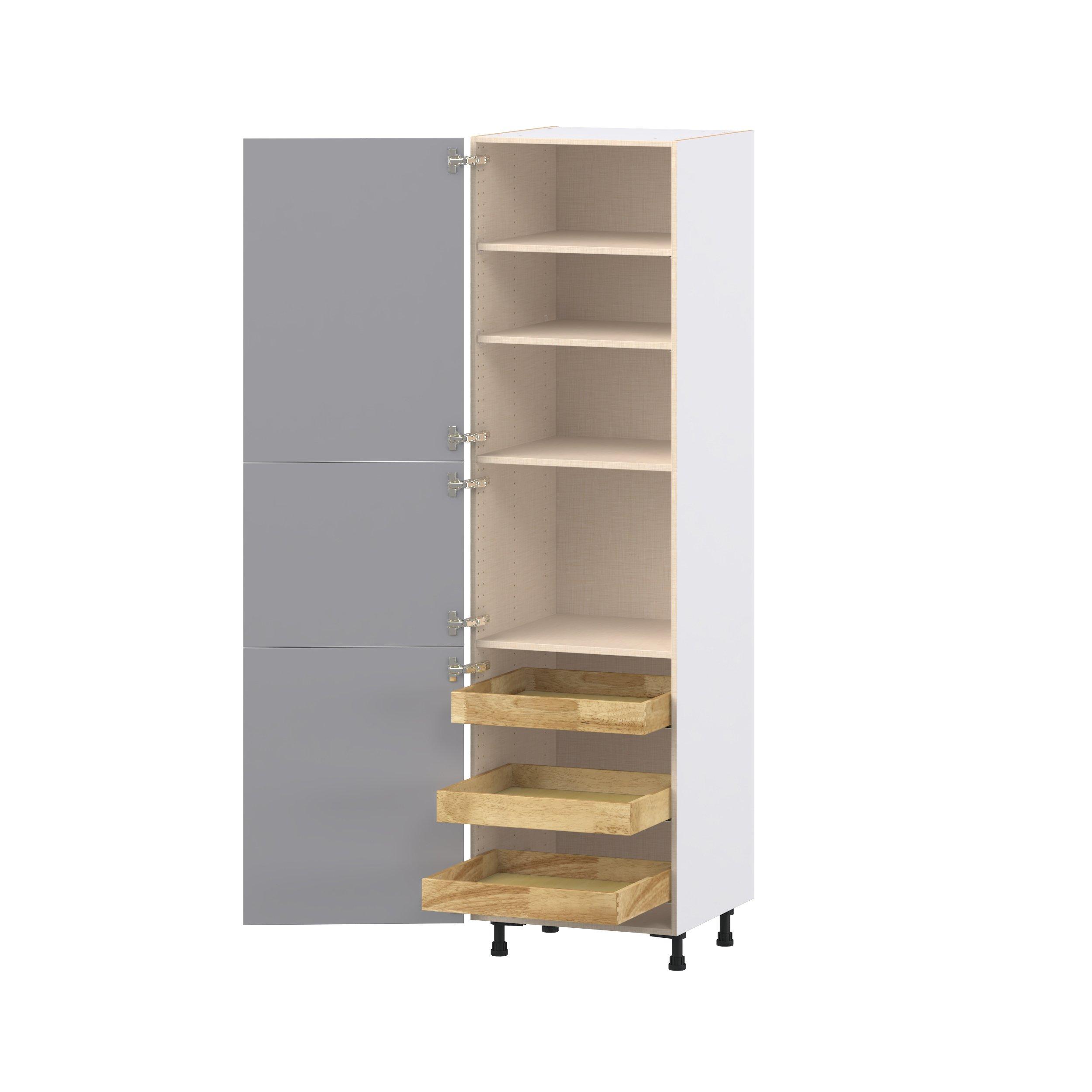 Candler 24 in. Painted Slate Gray Pantry Cabinet with Inner Pull-Out Drawer