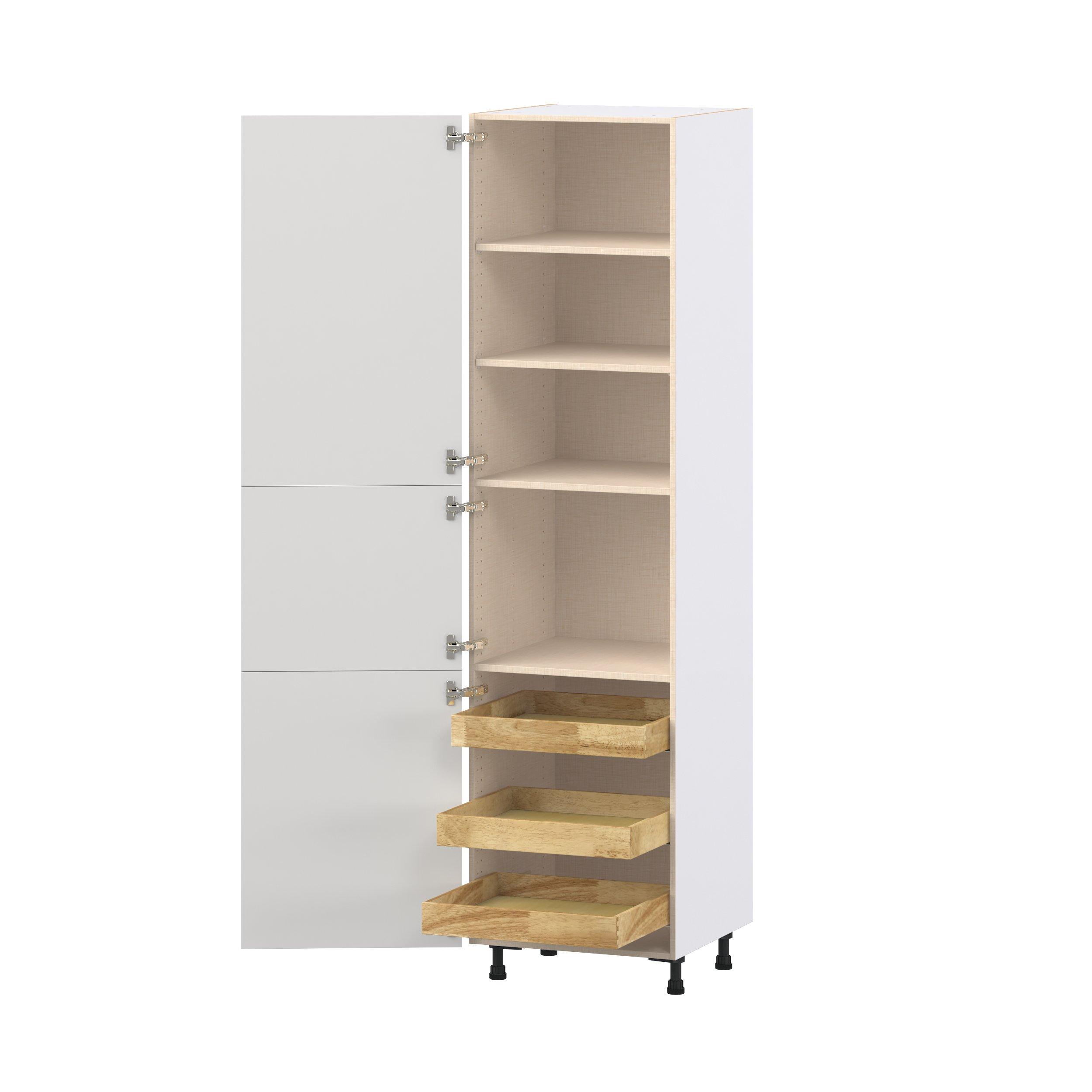 Candler 24 in. Painted Warm White Pantry Cabinet with Inner Pull-Out Drawer