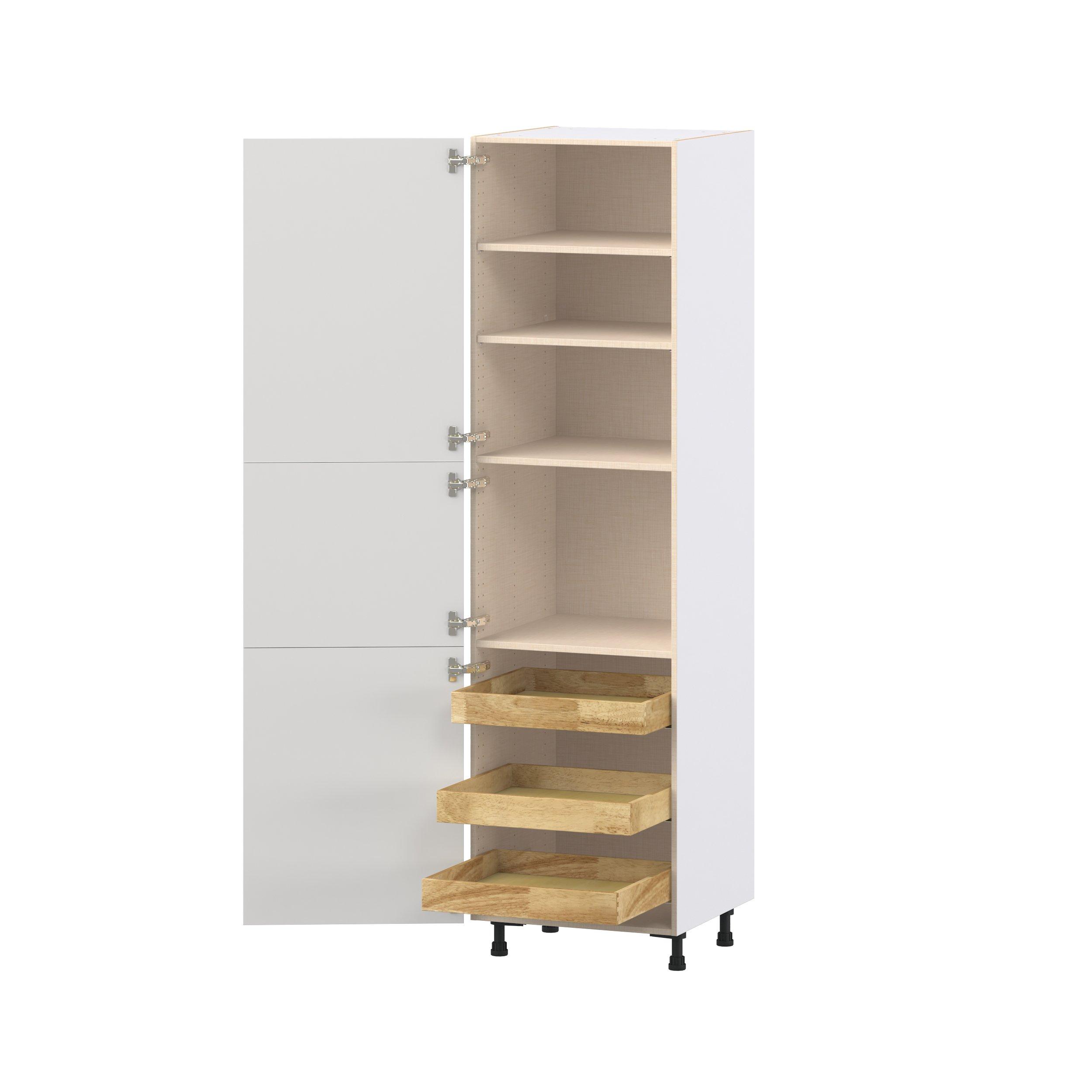 Candler 24 in. Painted Warm White Pantry Cabinet with Inner Pull-Out Drawer