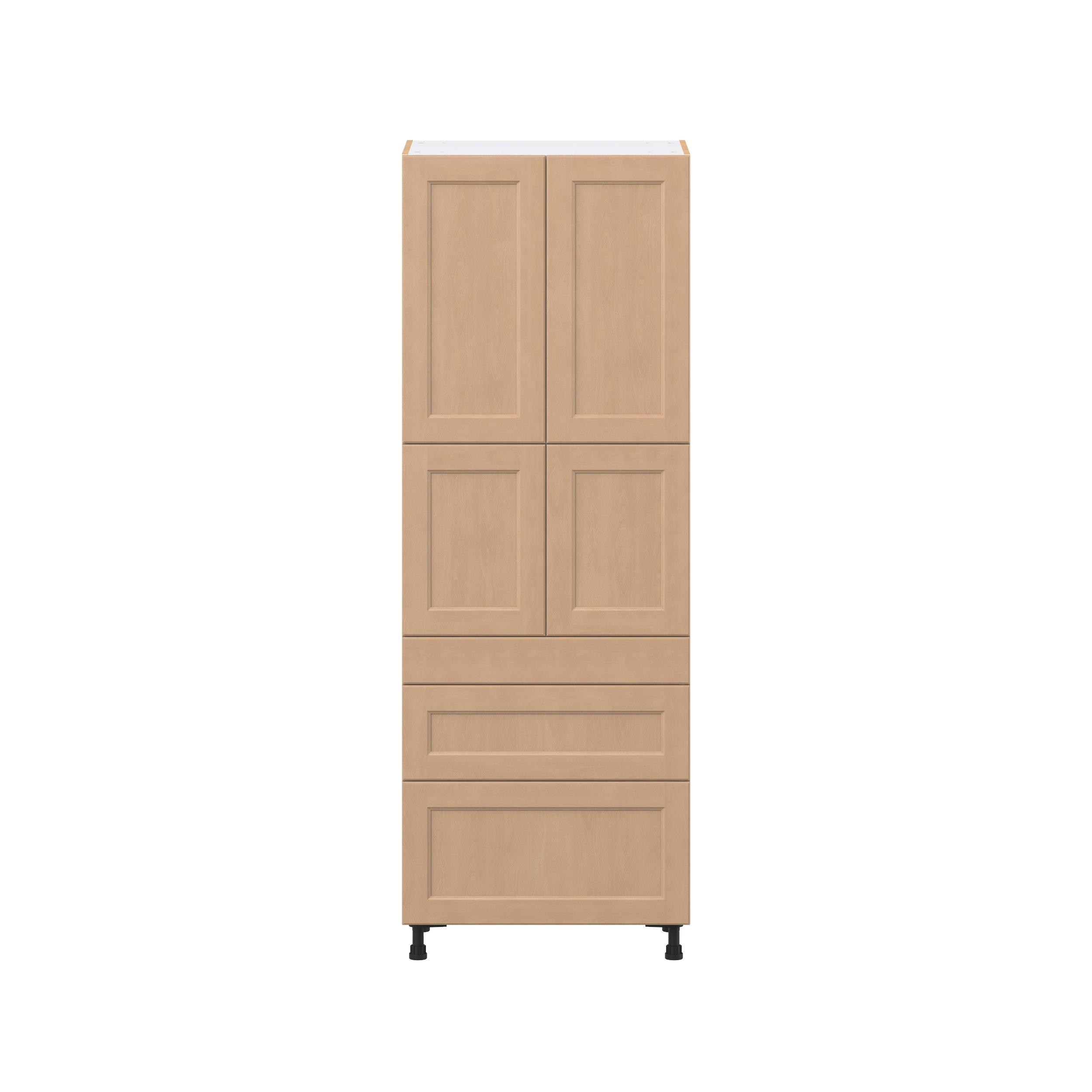 Sugarhill 30 in. Stained Sugar Cookie Door and Drawer Pantry Cabinet with Inner Pull-Out