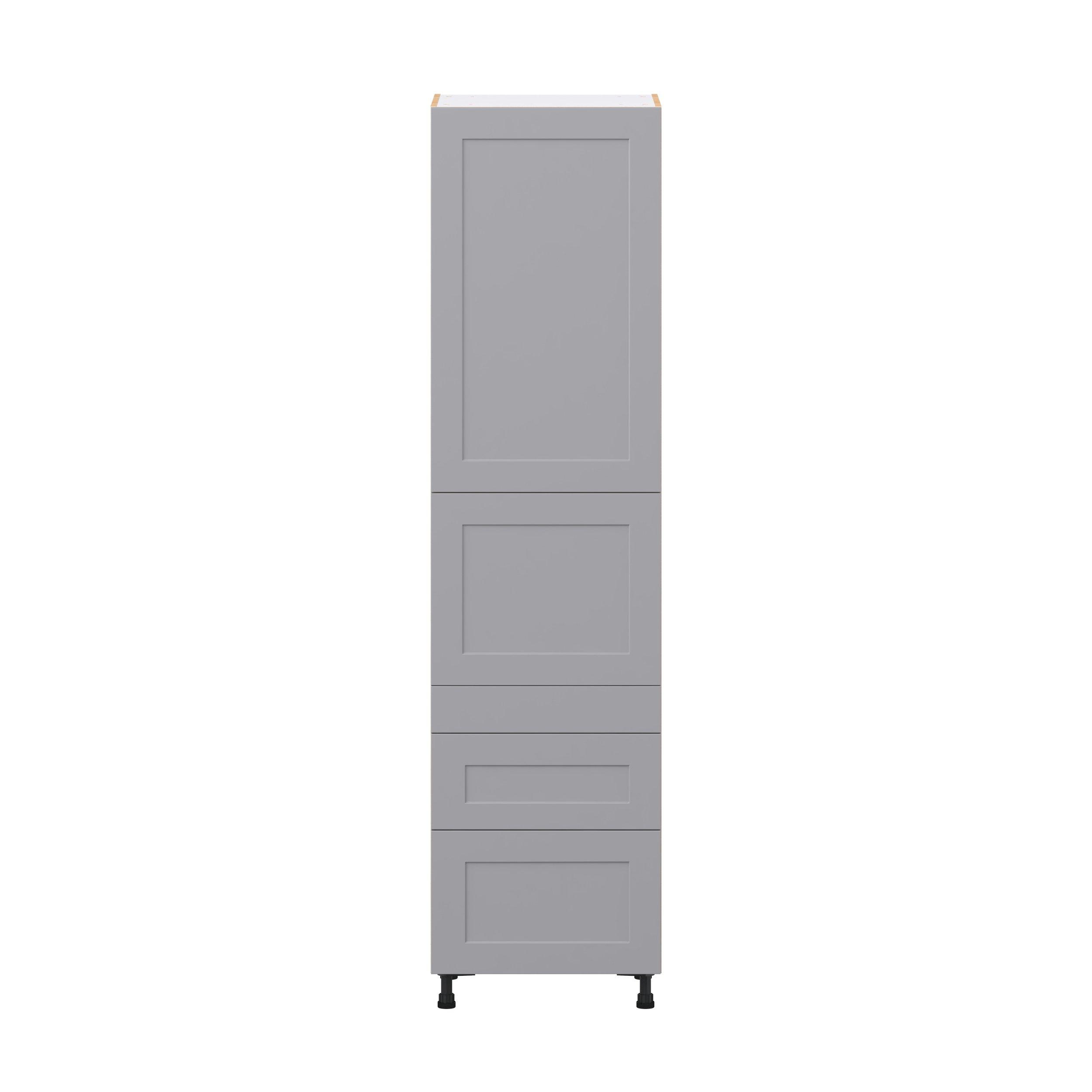 Candler 24 in. Painted Slate Gray Door and Drawer Pantry Cabinet with Inner Pull-Out