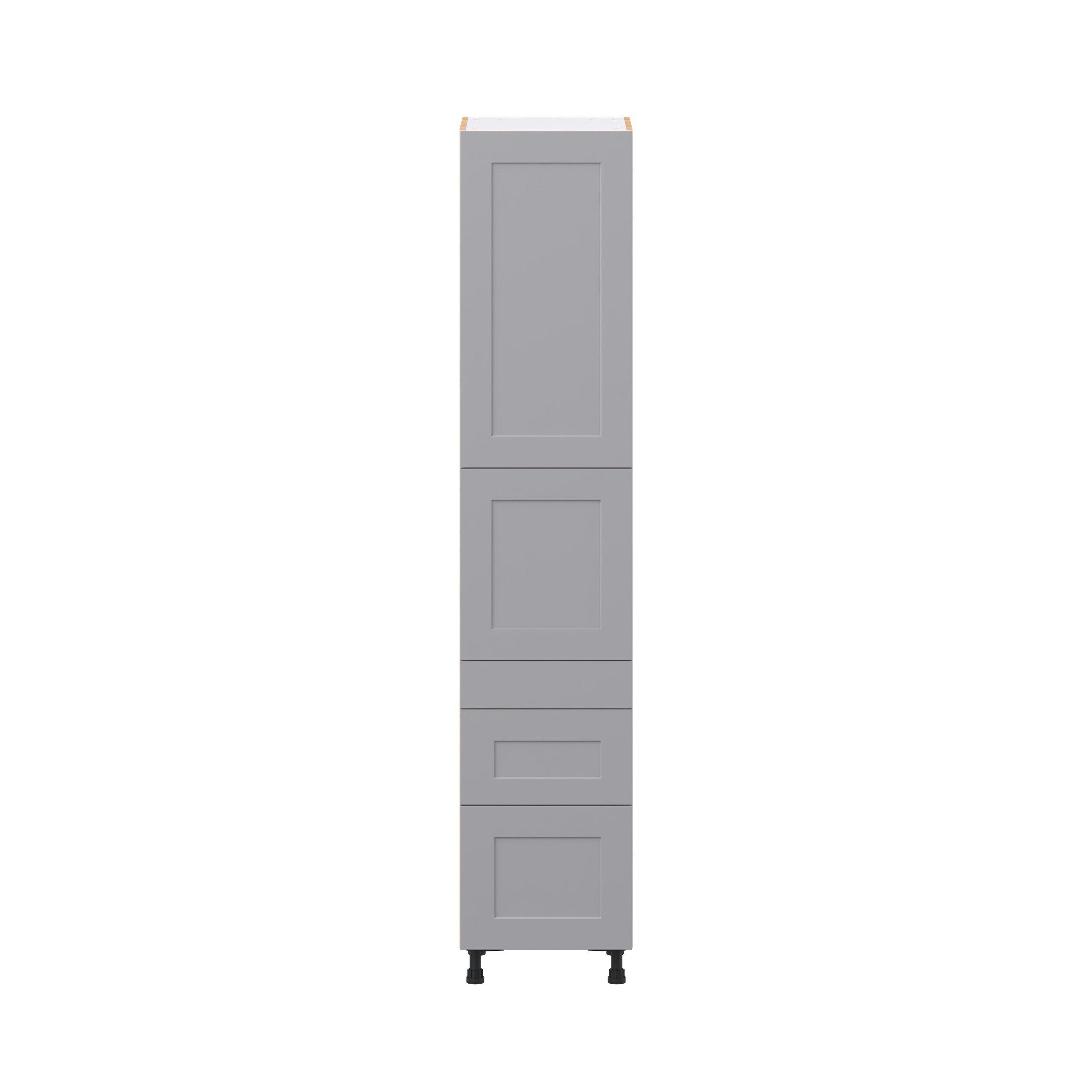 Candler 18 in. Painted Slate Gray Door and Drawer Pantry Cabinet with Inner Pull-Out