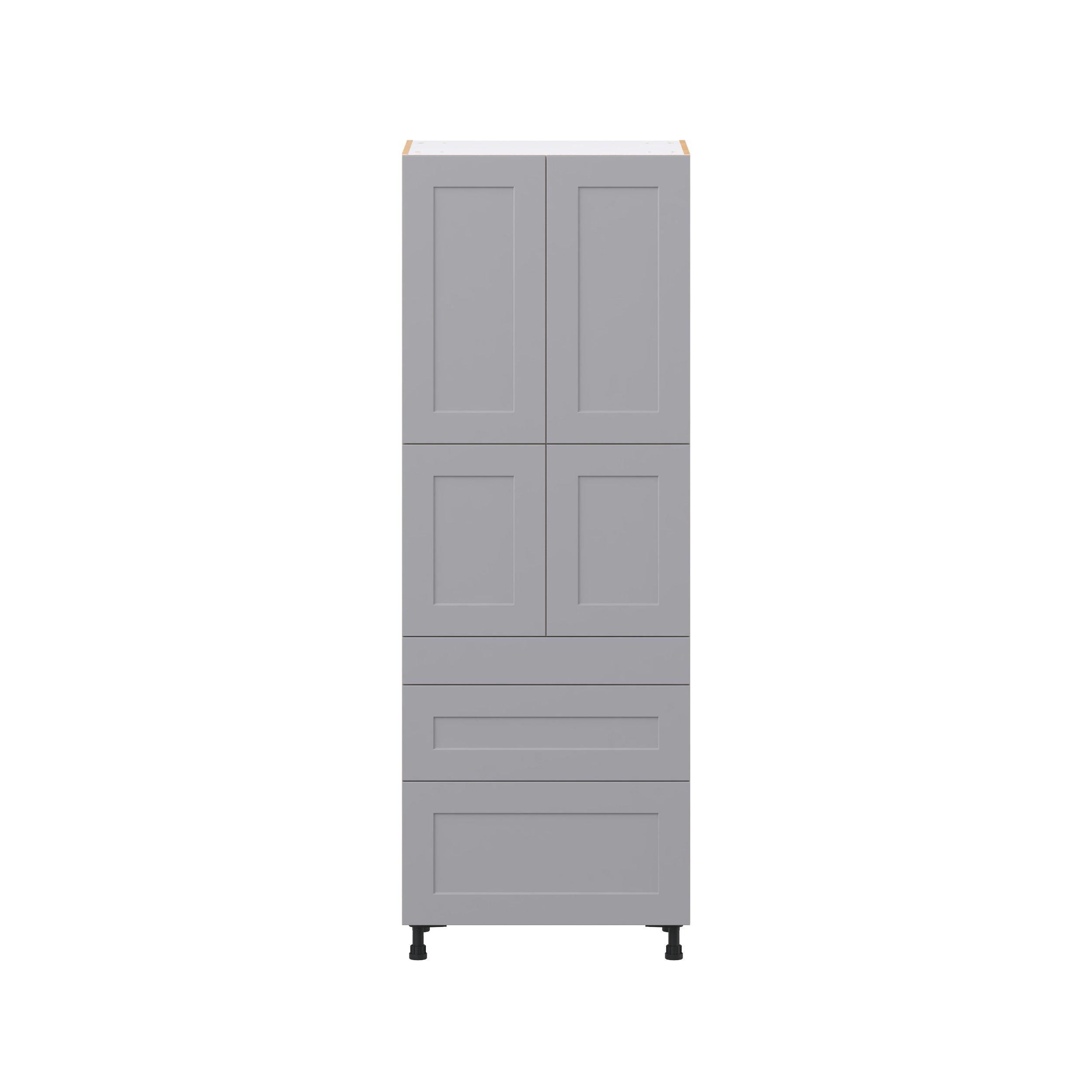 Candler 30 in. Painted Slate Gray Door and Drawer Pantry Cabinet with Inner Pull-Out