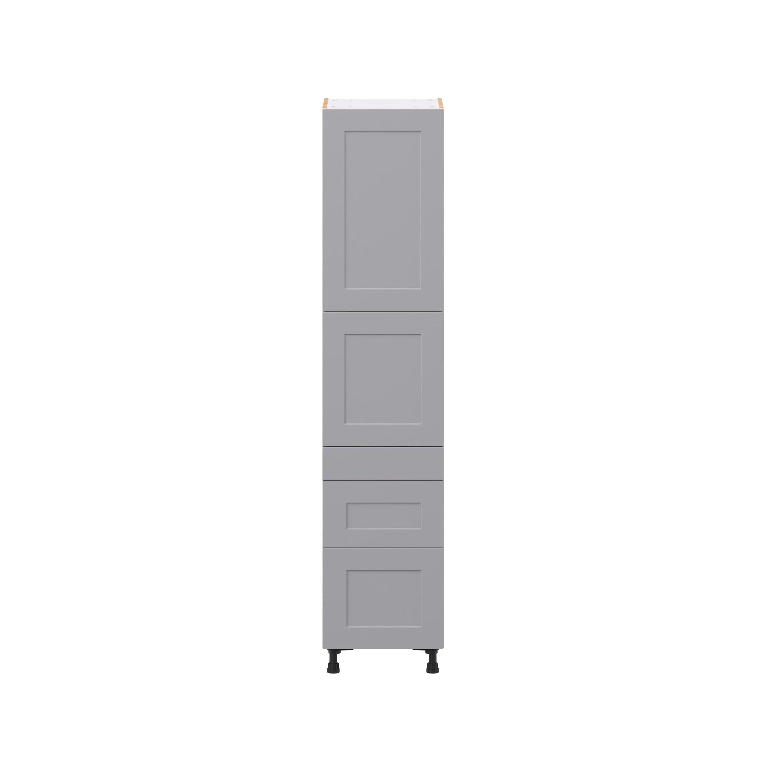 Candler 18 in. Painted Slate Gray Door and Drawer Pantry Cabinet with Inner Pull-Out