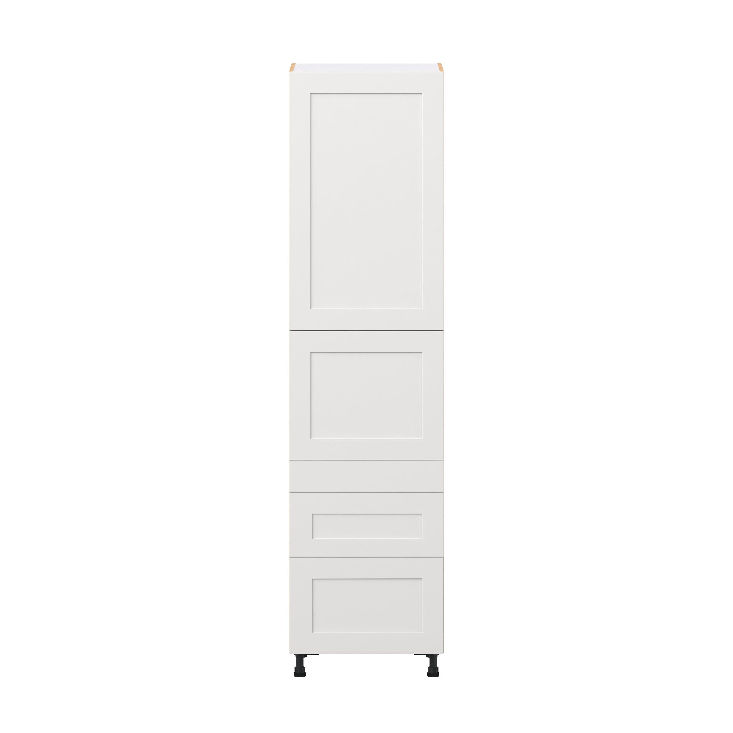 Candler 24 in. Painted Warm White Door and Drawer Pantry Cabinet with Inner Pull-Out