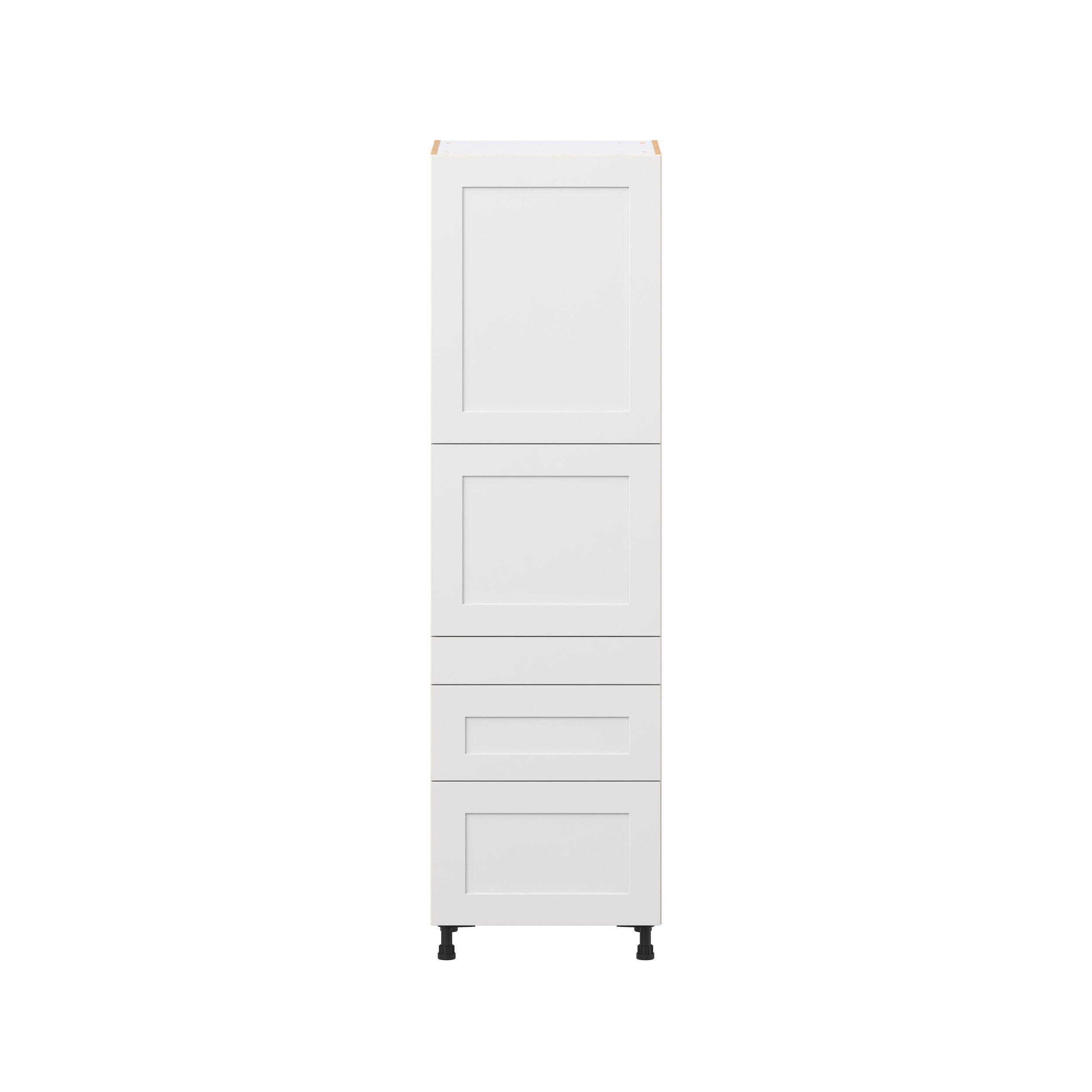 Candler 24 in. Painted Warm White Door and Drawer Pantry Cabinet with Inner Pull-Out