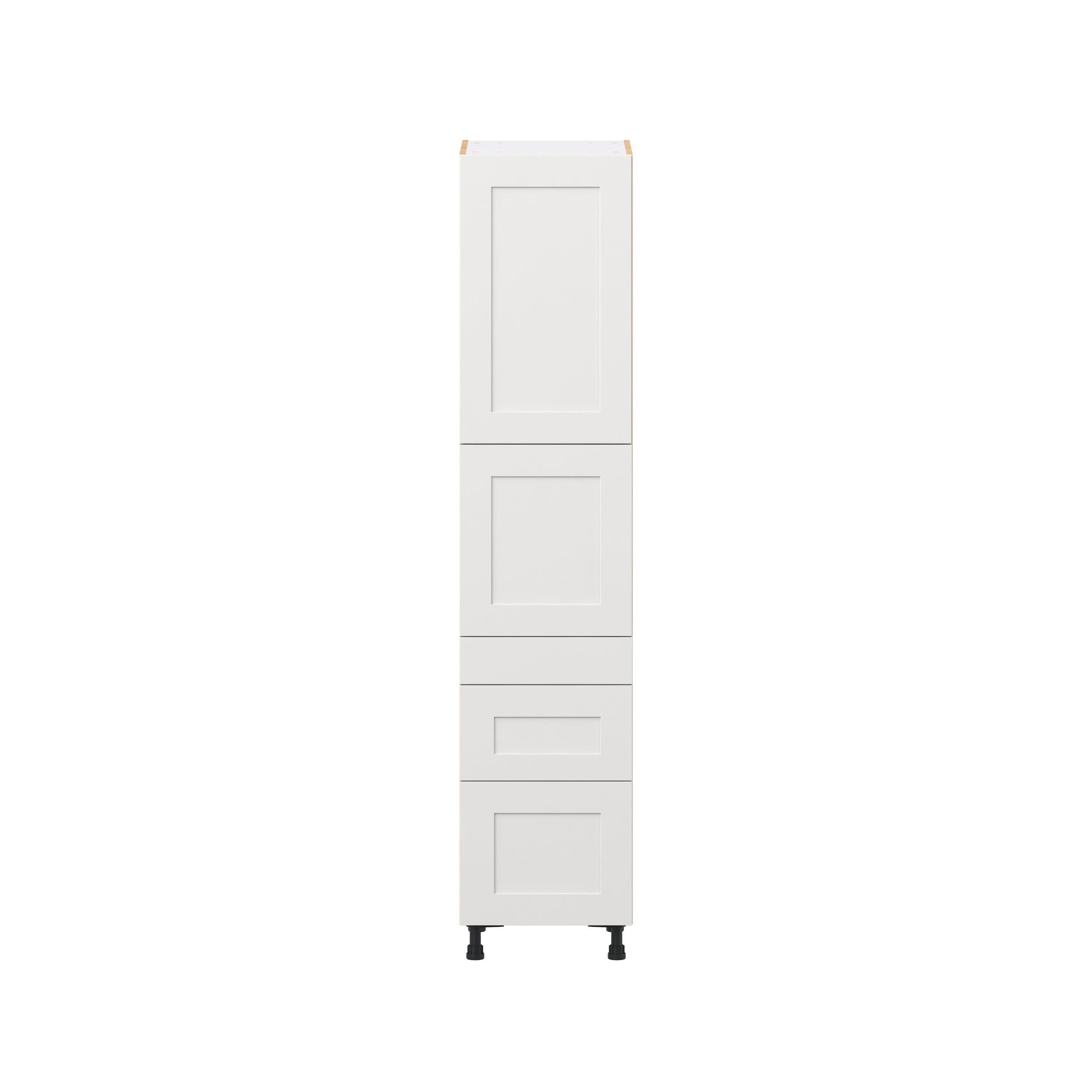 Candler 18 in. Painted Warm White Door and Drawer Pantry Cabinet with Inner Pull-Out