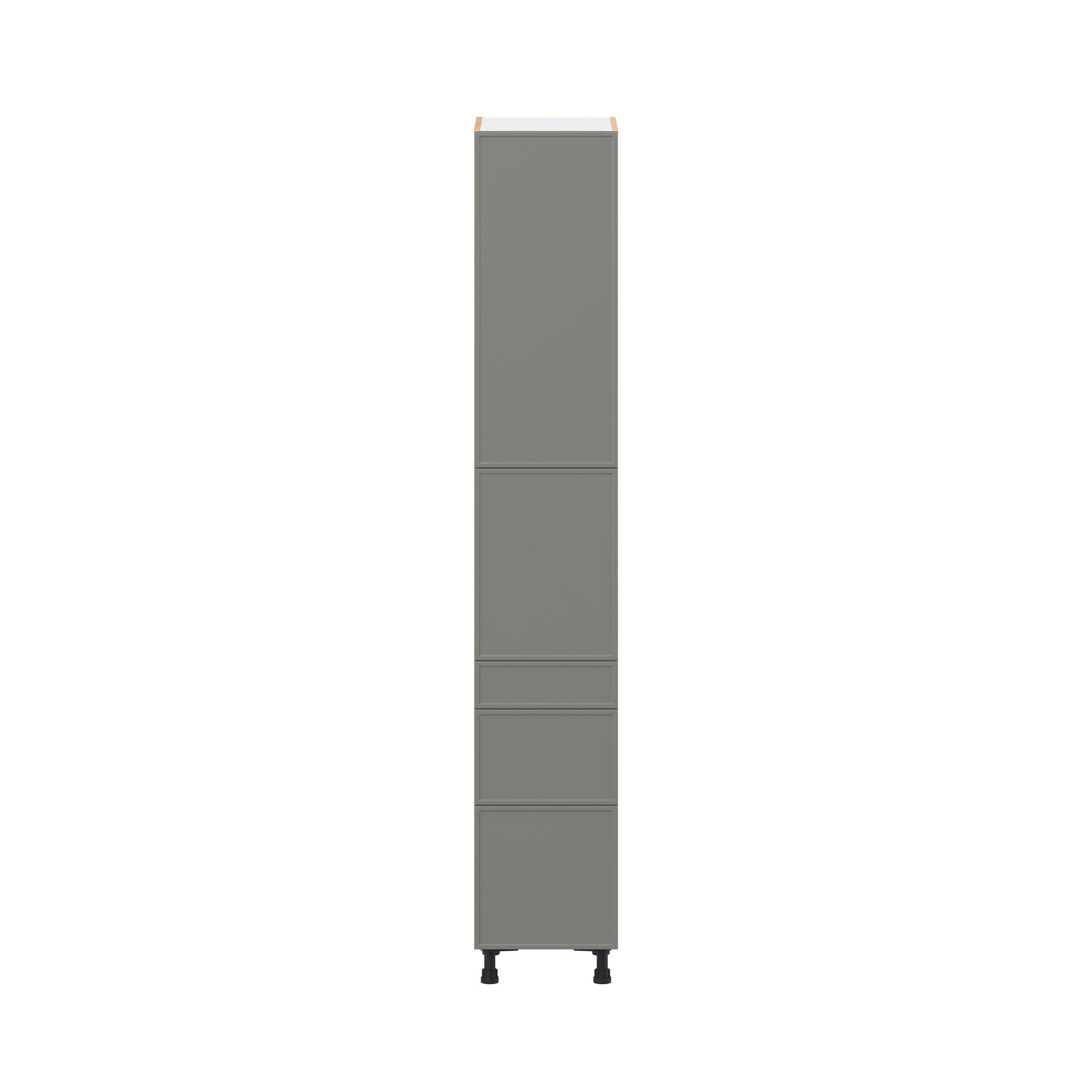 Linden 15 in. Painted Moss Green Door and Drawer Pantry Cabinet with Inner Pull-Out