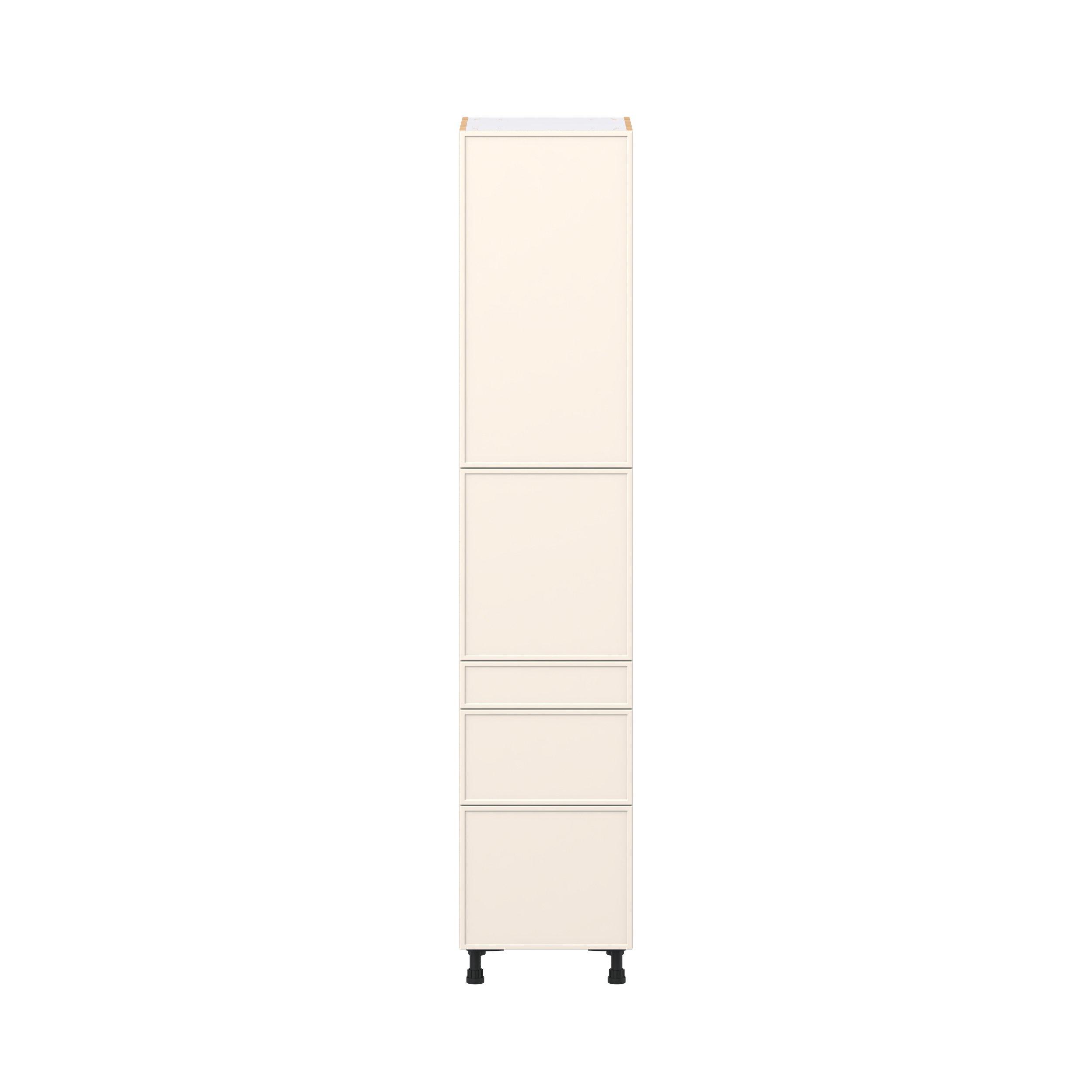Linden 18 in. Painted Washed Linen Door and Drawer Pantry Cabinet with Inner Pull-Out