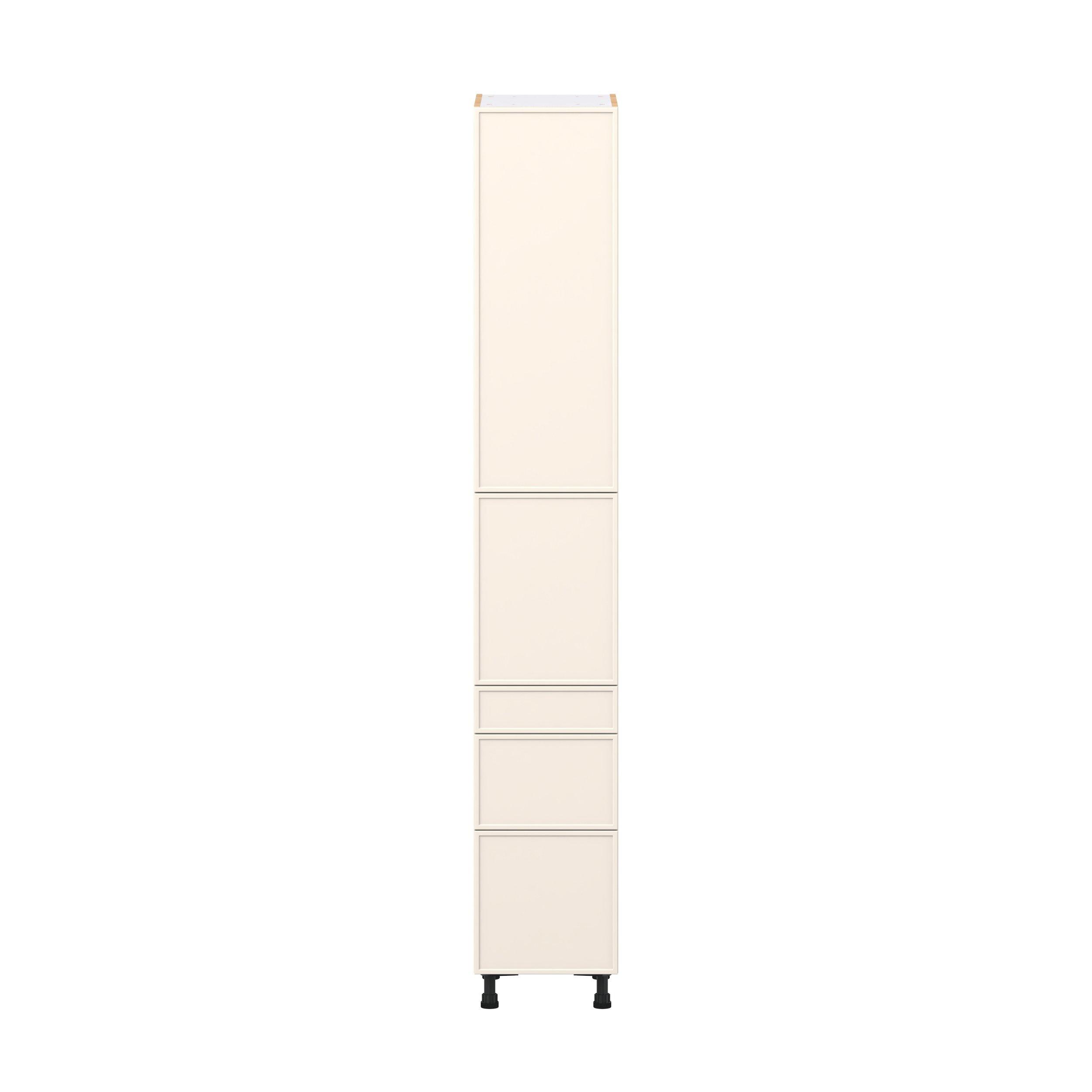 Linden 15 in. Painted Washed Linen Door and Drawer Pantry Cabinet with Inner Pull-Out
