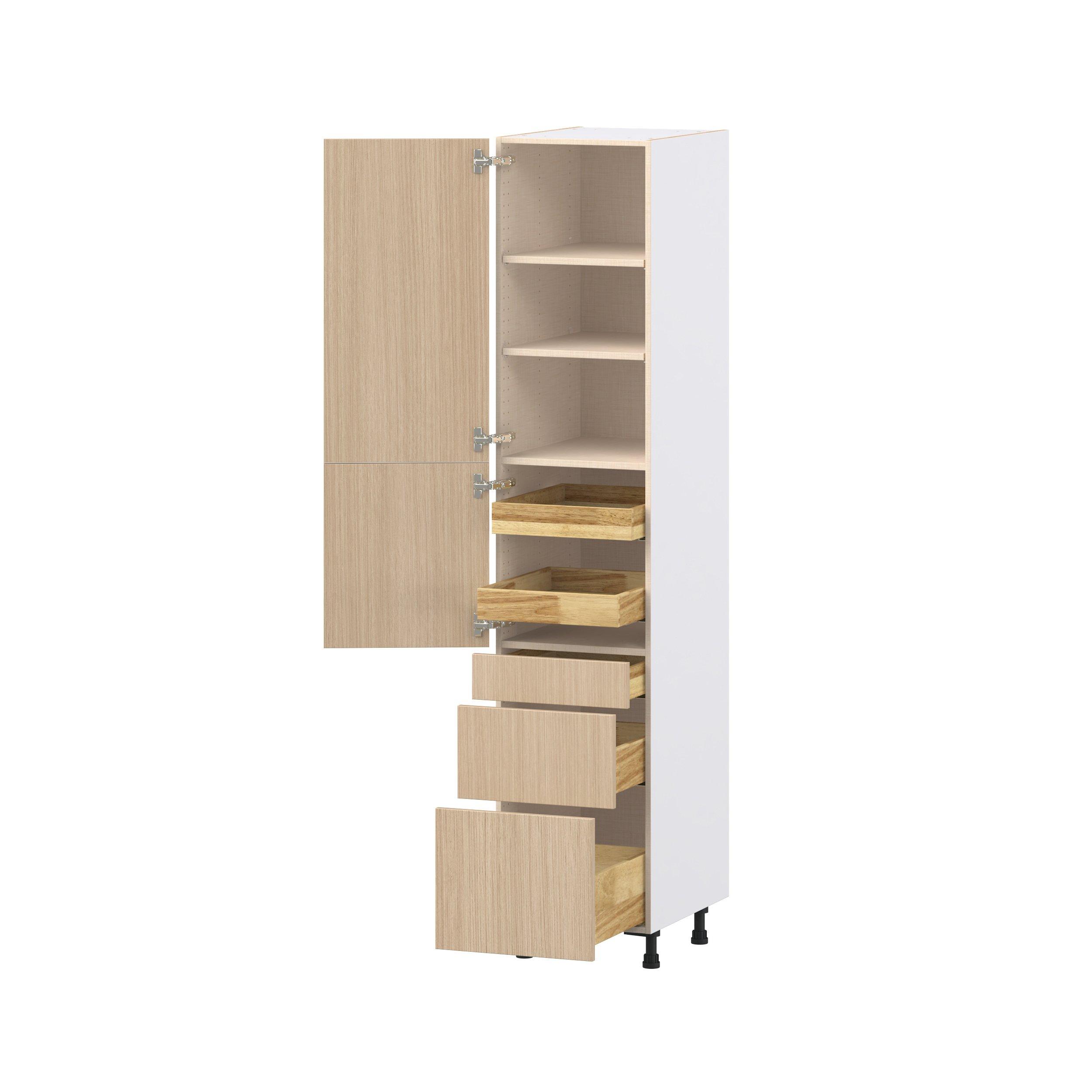 Glenwood 18 in. Mojavi Oak Door and Drawer Pantry Cabinet with Inner Pull-Out