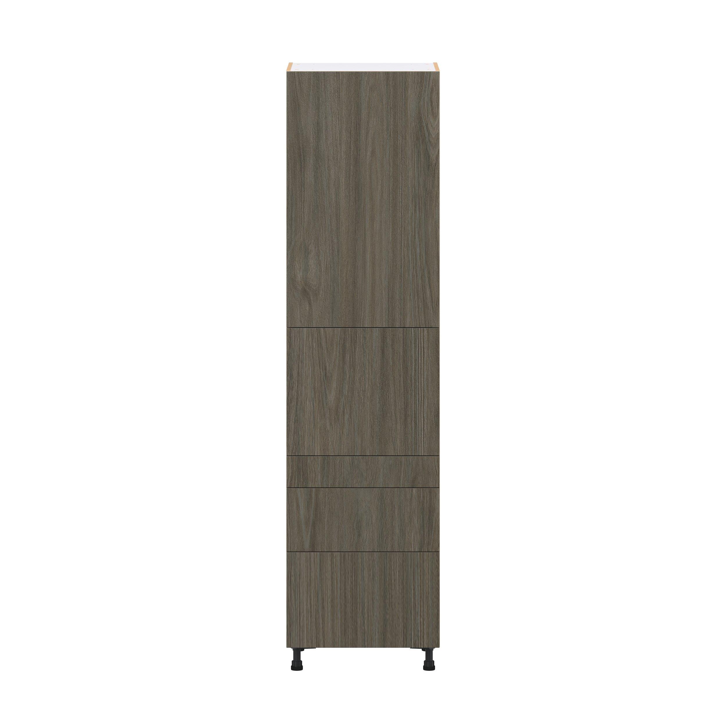 Glenwood 24 in. Burnt Walnut Door and Drawer Pantry Cabinet with Inner Pull-Out
