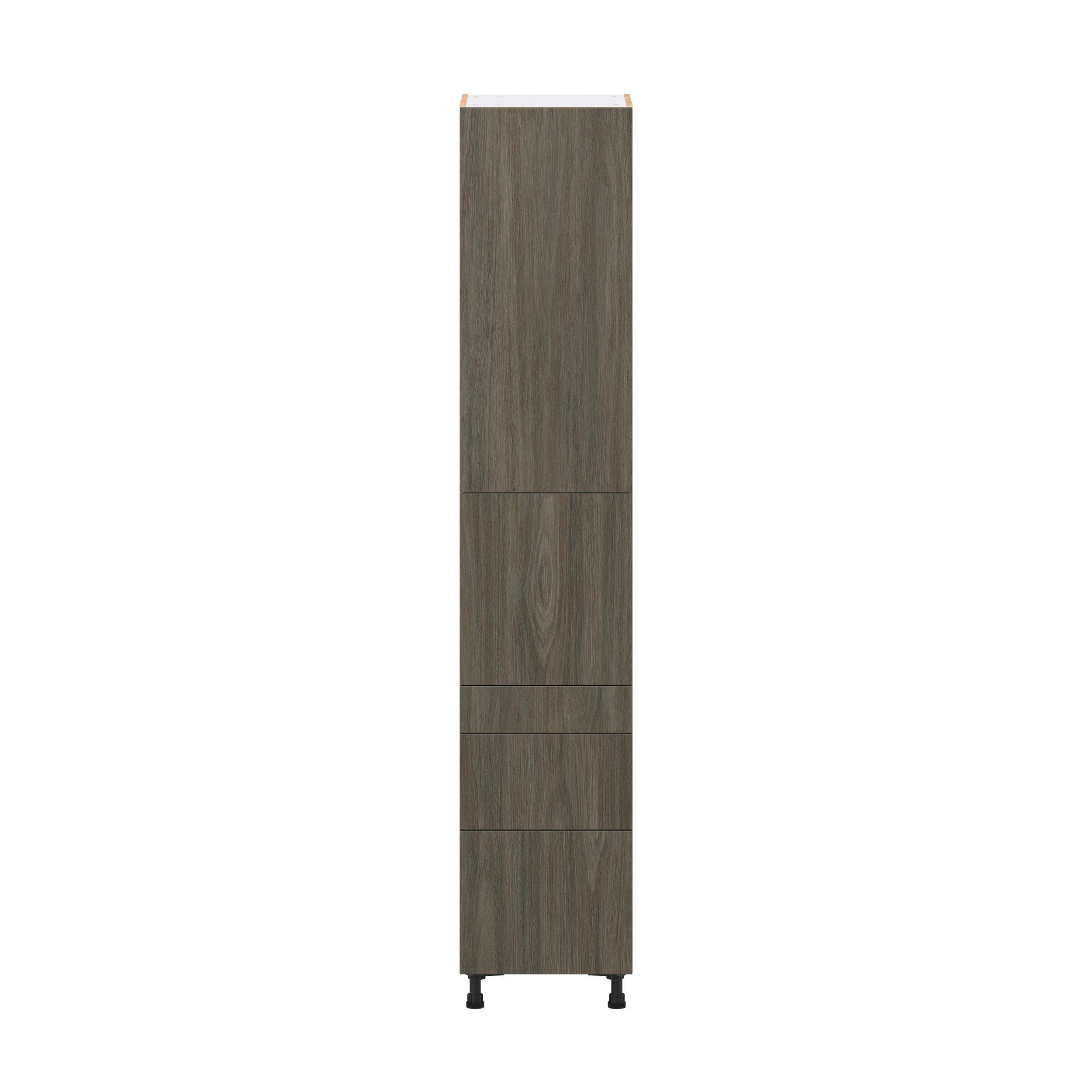 Glenwood 18 in. Burnt Walnut Door and Drawer Pantry Cabinet with Inner Pull-Out