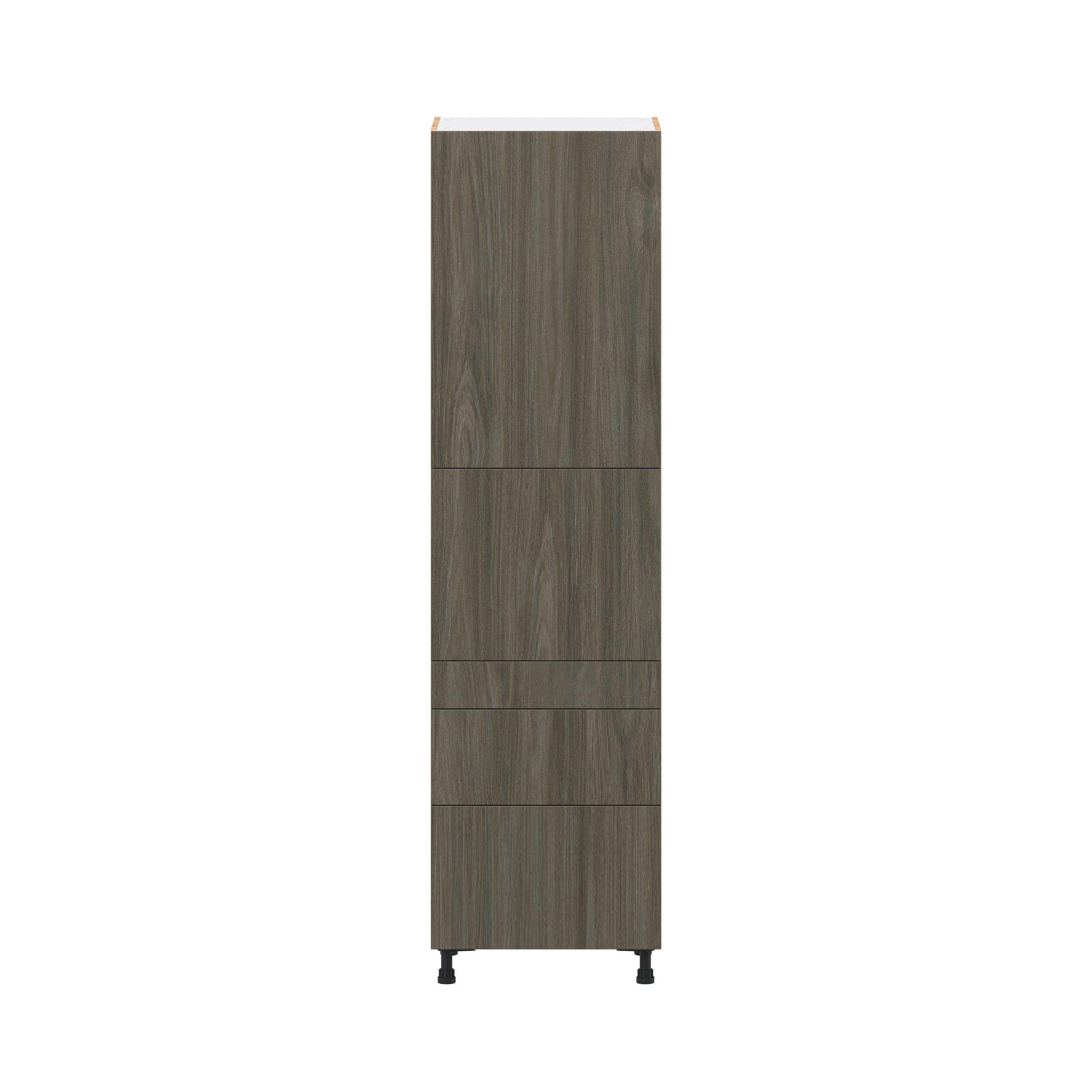 Glenwood 24 in. Burnt Walnut Door and Drawer Pantry Cabinet with Inner Pull-Out