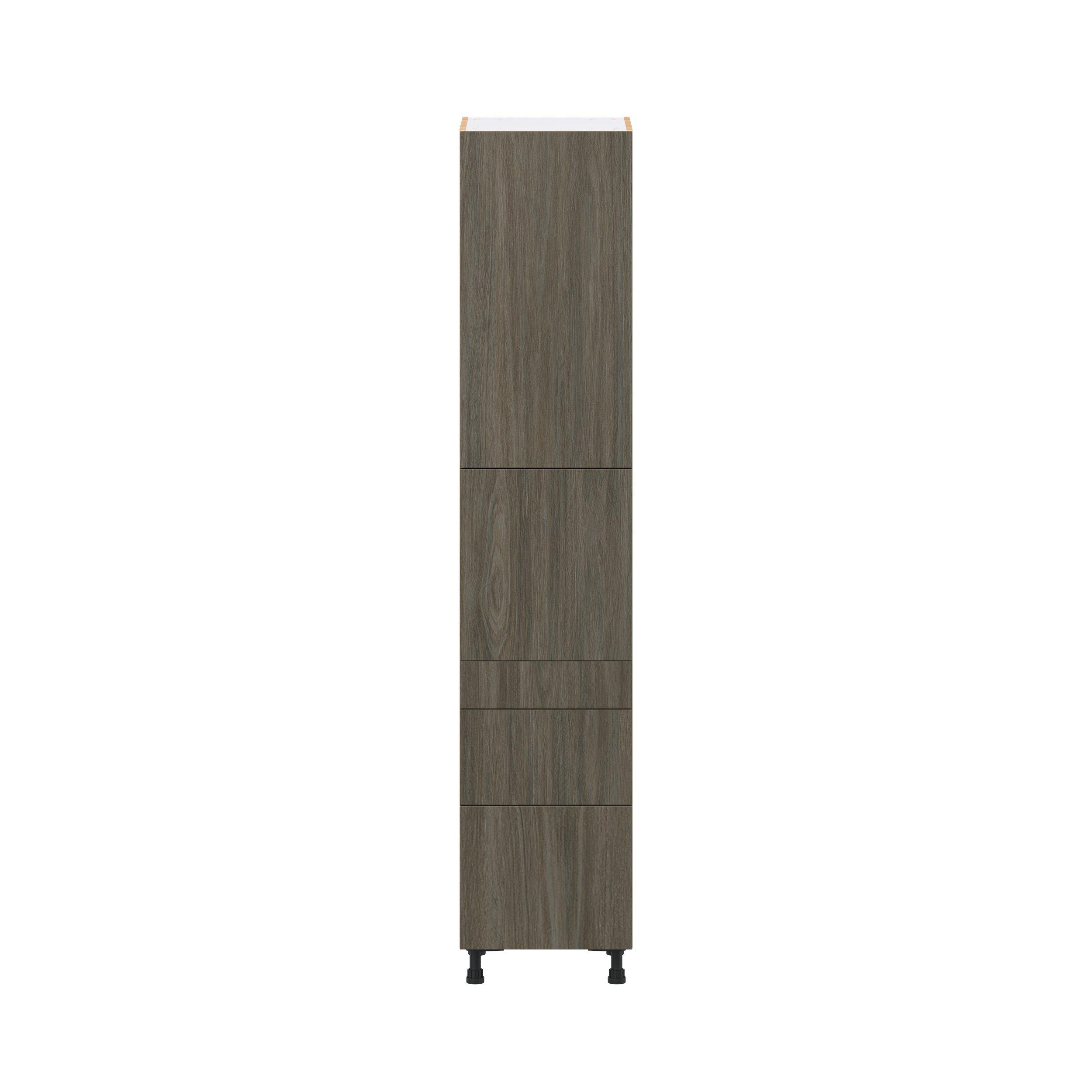 Glenwood 18 in. Burnt Walnut Door and Drawer Pantry Cabinet with Inner Pull-Out