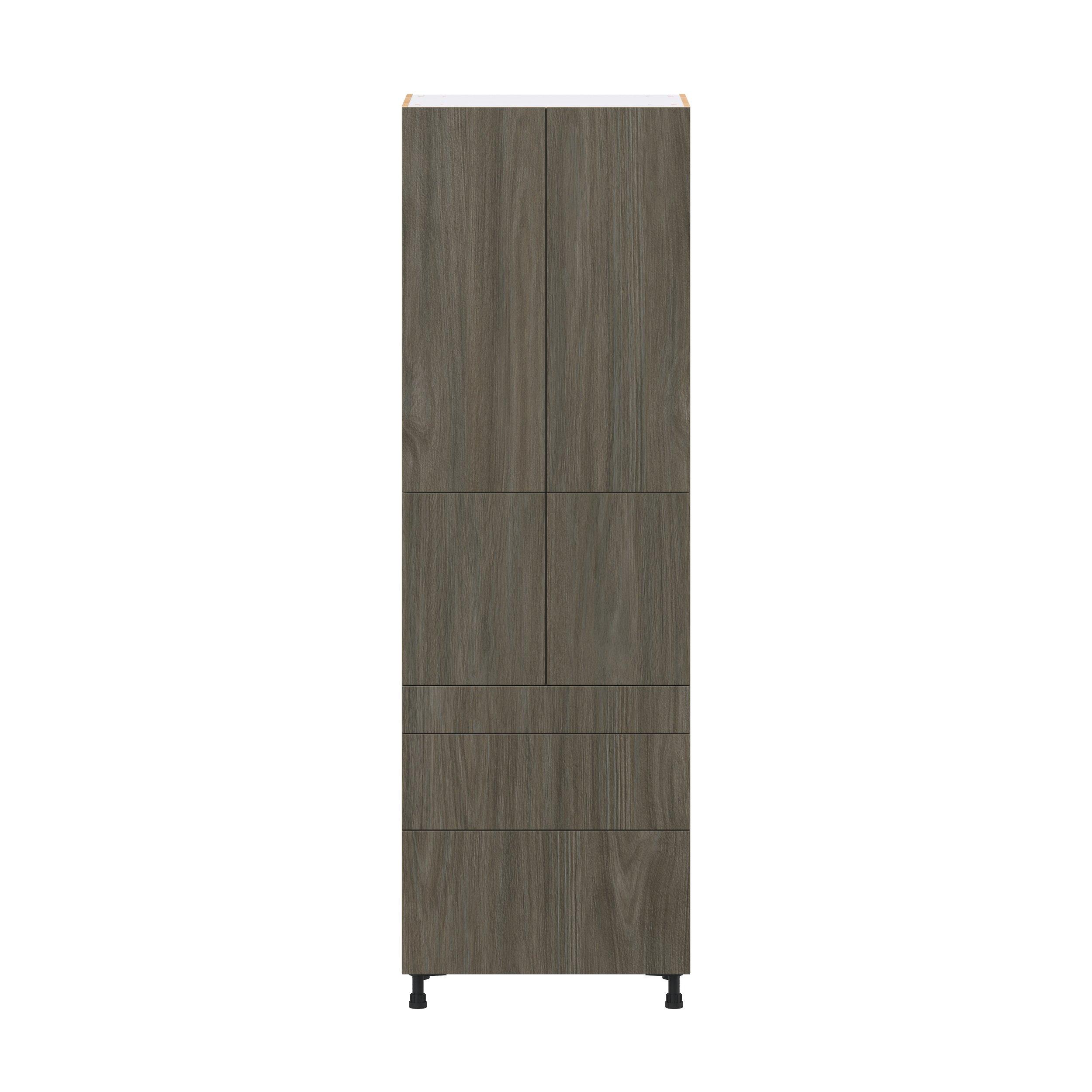 Glenwood 30 in. Burnt Walnut Door and Drawer Pantry Cabinet with Inner Pull-Out