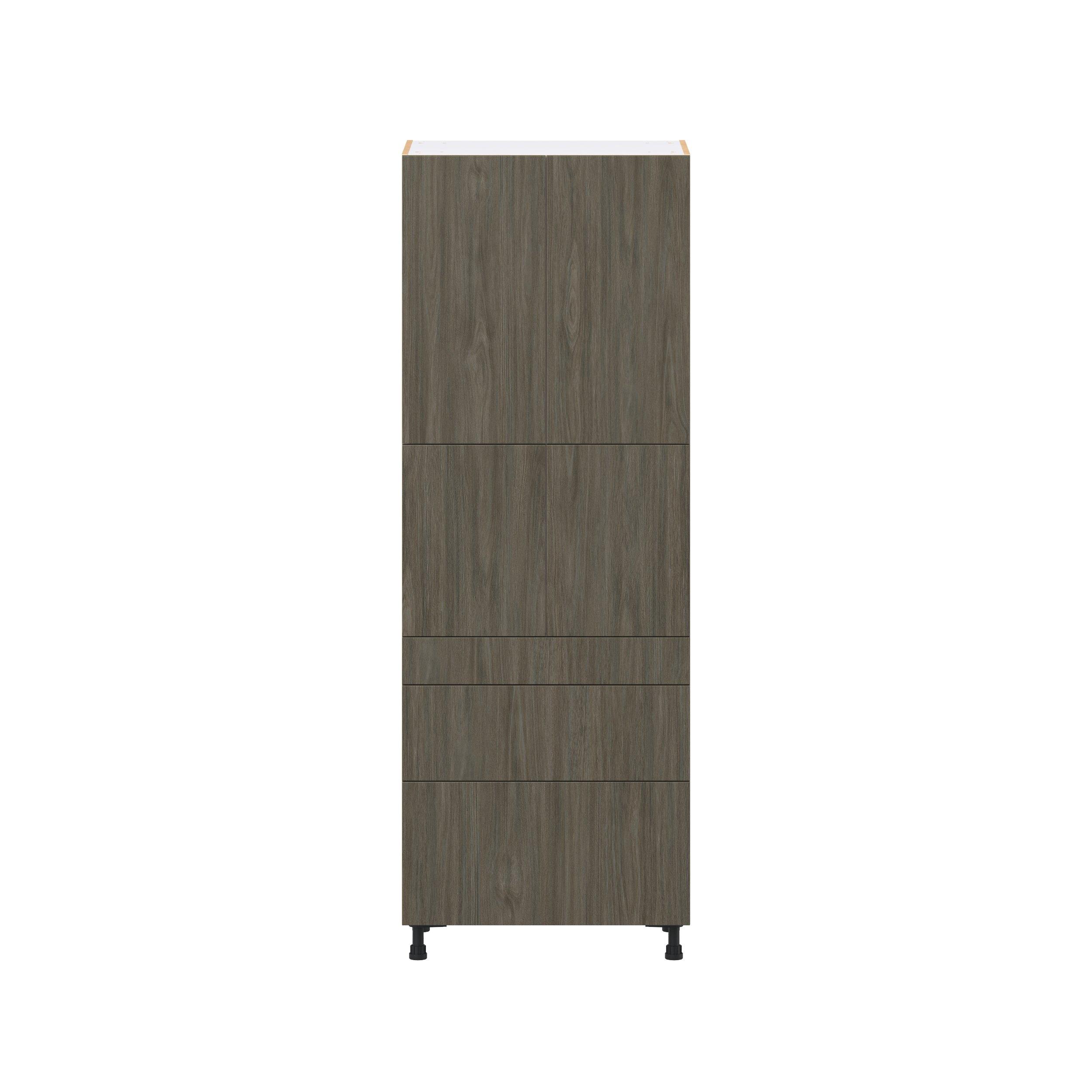 Glenwood 30 in. Burnt Walnut Door and Drawer Pantry Cabinet with Inner Pull-Out