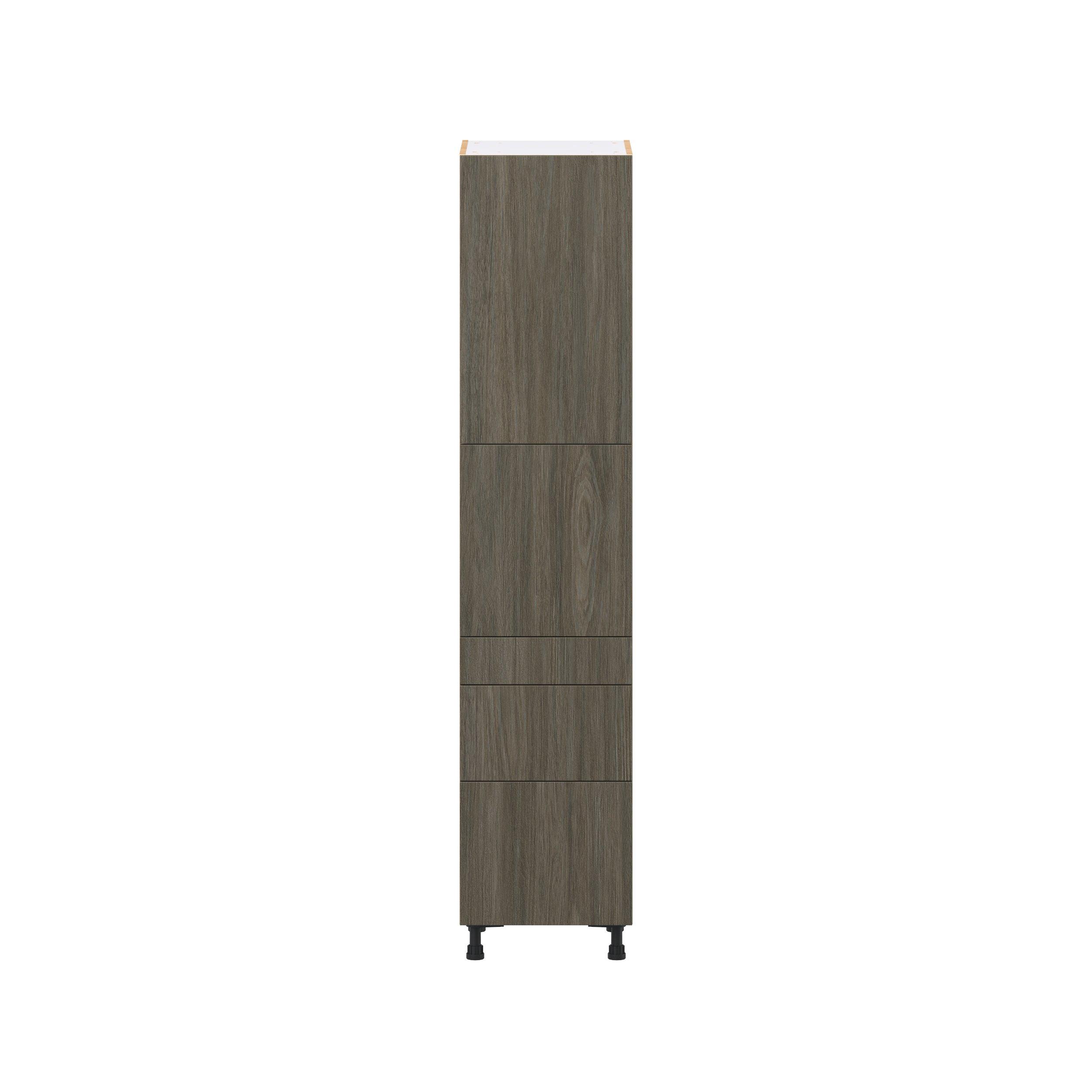 Glenwood 18 in. Burnt Walnut Door and Drawer Pantry Cabinet with Inner Pull-Out