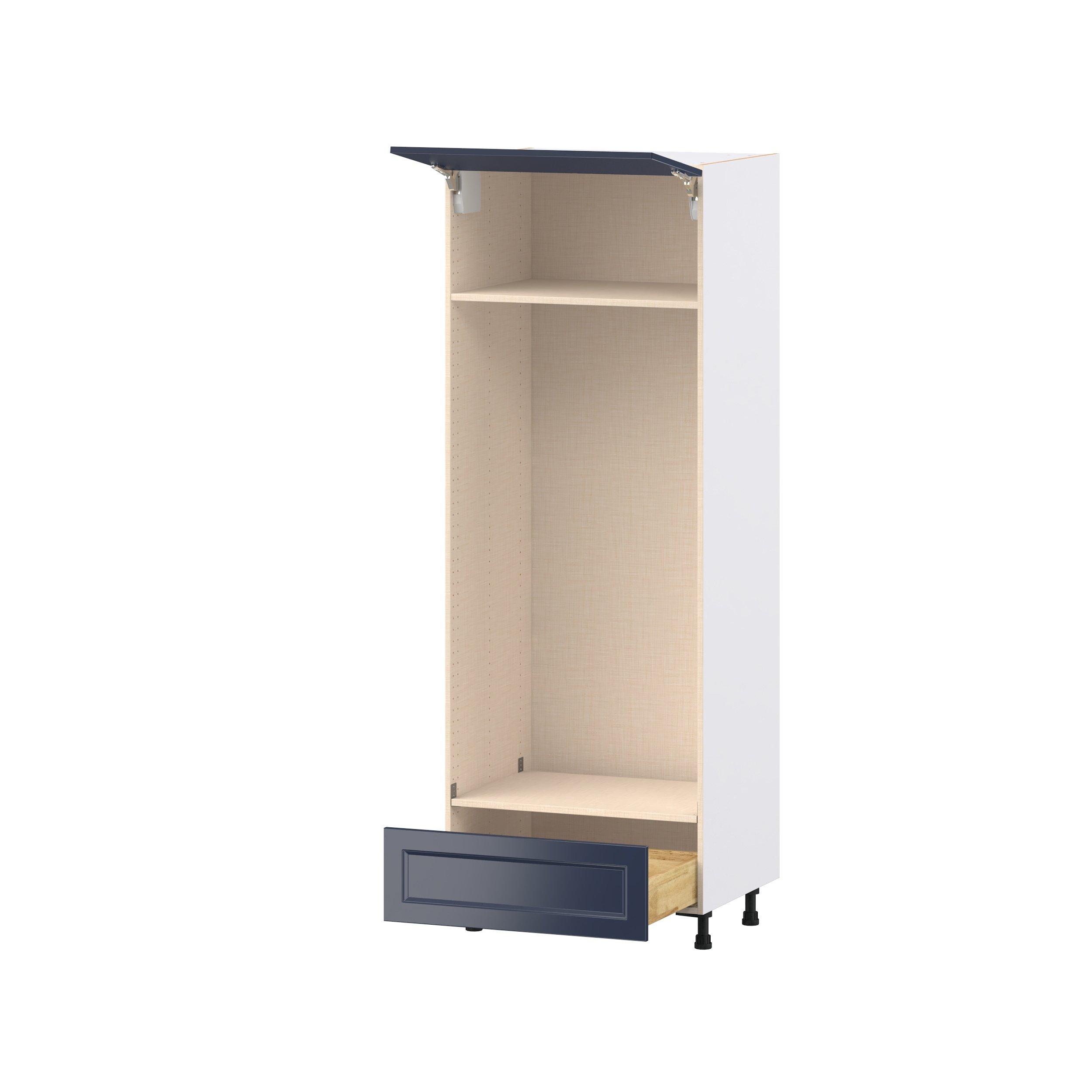 Peachtree 30 in. Painted Midnight Blue Lift Up Door and Drawer Double Oven Pantry Cabinet