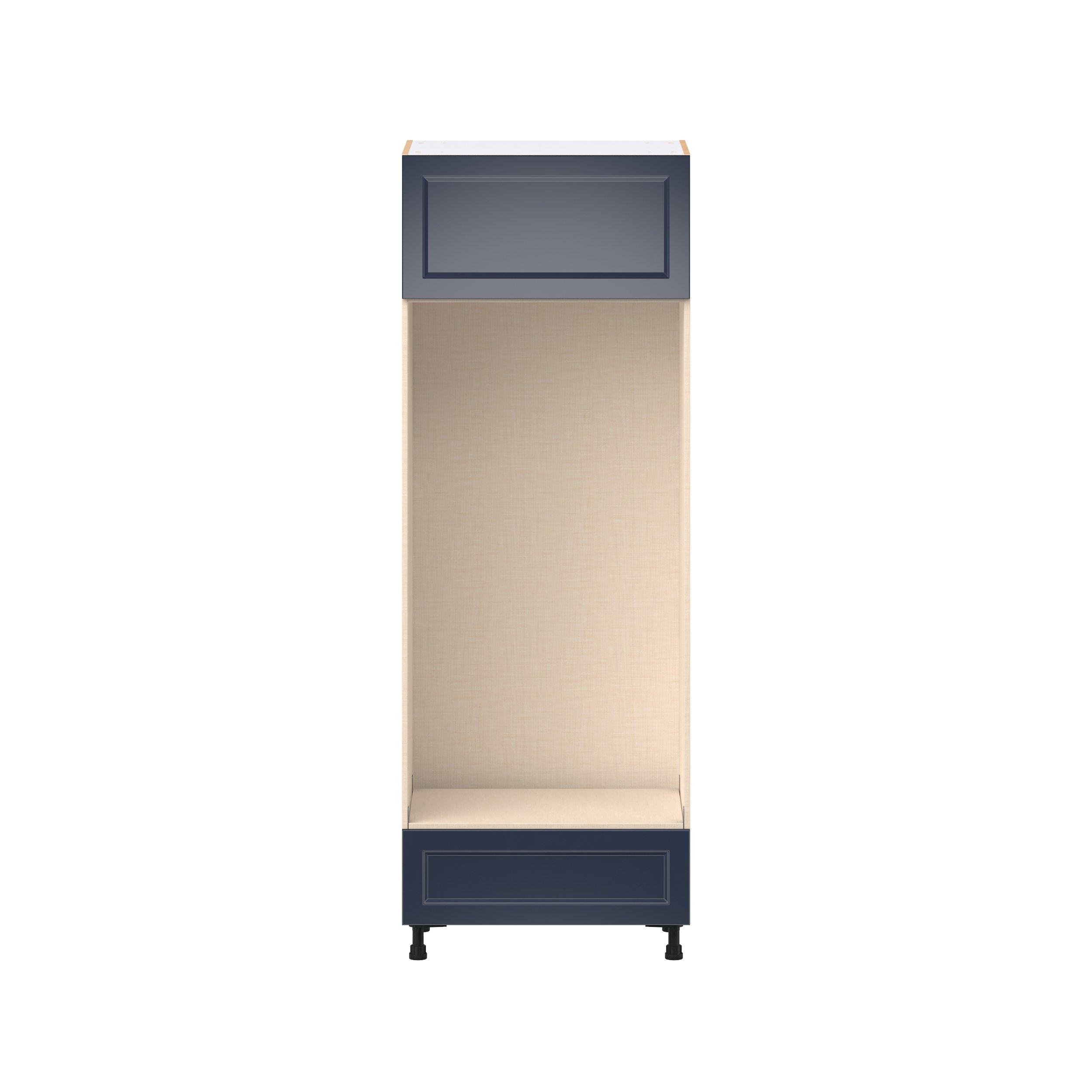 Peachtree 30 in. Painted Midnight Blue Lift Up Door and Drawer Double Oven Pantry Cabinet
