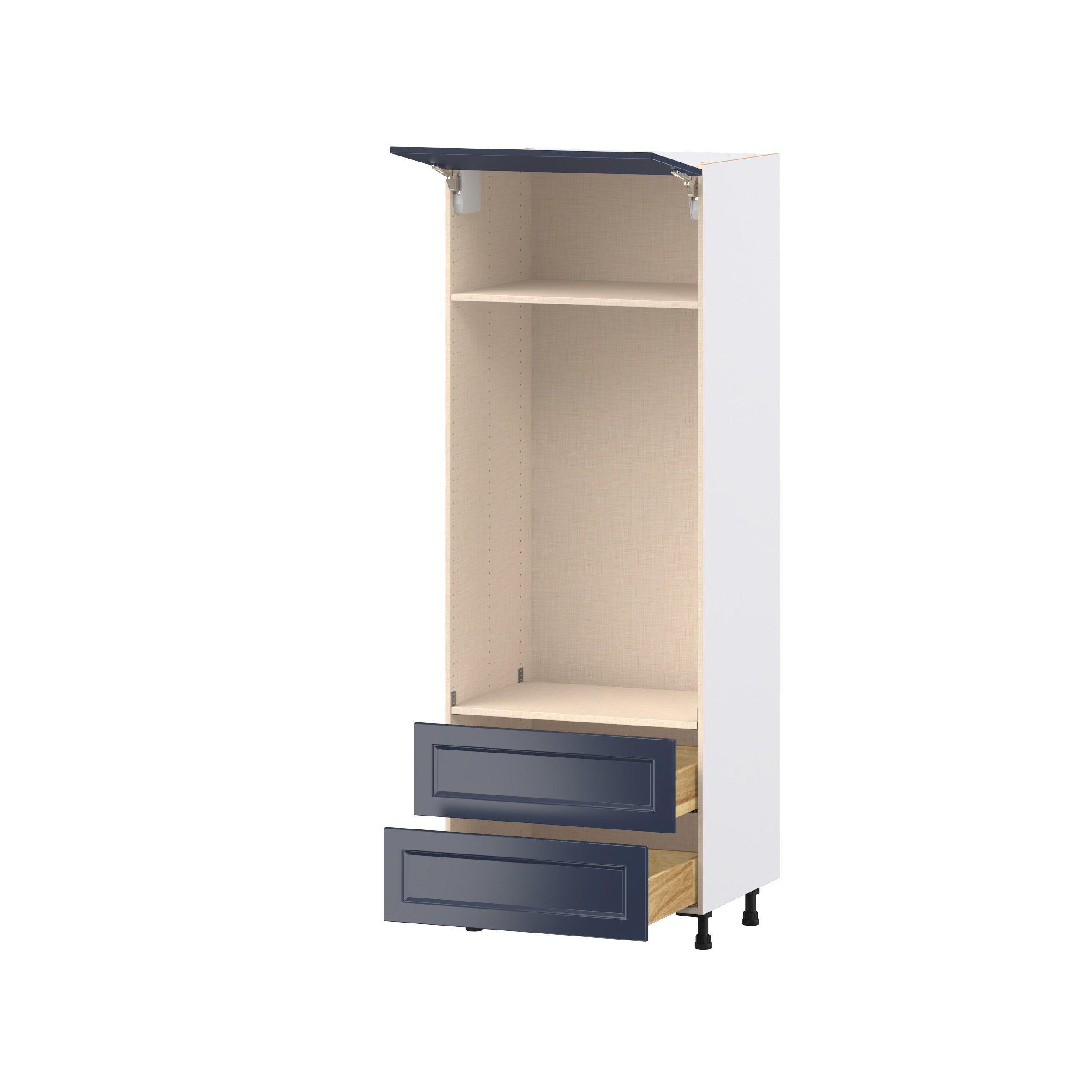 Peachtree 30 in. Painted Midnight Blue Lift Up Door and Drawer Microwave/Oven Pantry Cabinet