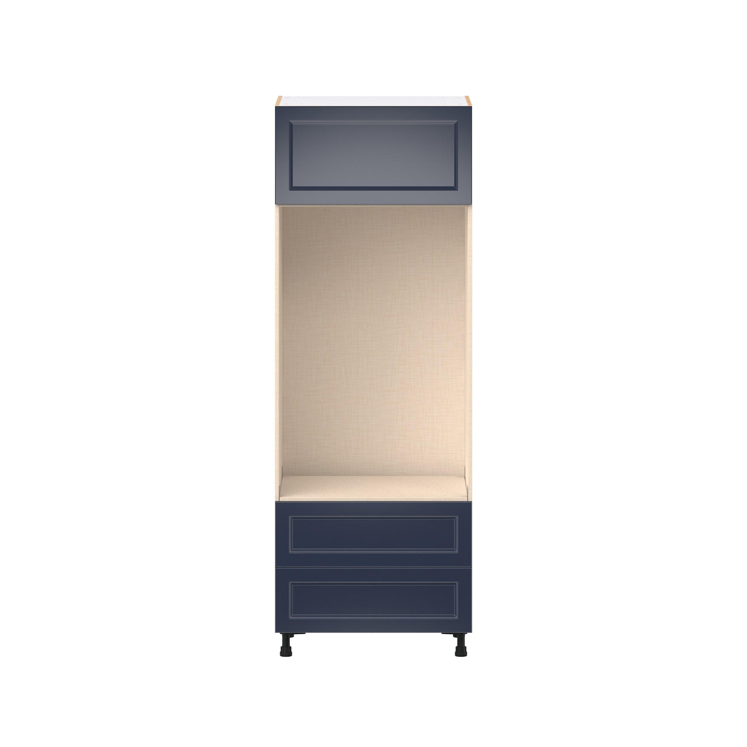 Peachtree 30 in. Painted Midnight Blue Lift Up Door and Drawer Microwave/Oven Pantry Cabinet