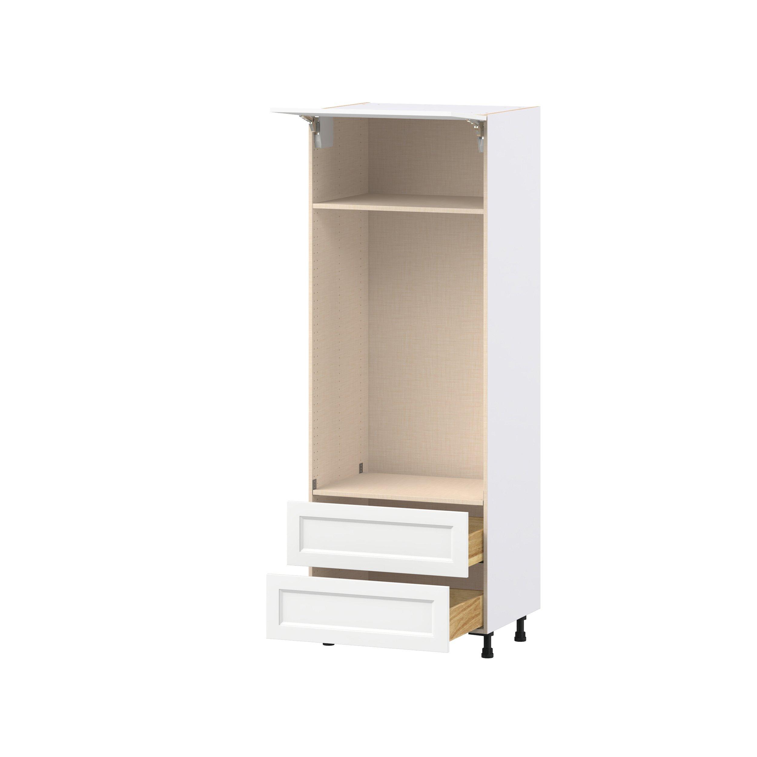Peachtree 30 in. Painted Bright White Lift Up Door and Drawer Microwave/Oven Pantry Cabinet