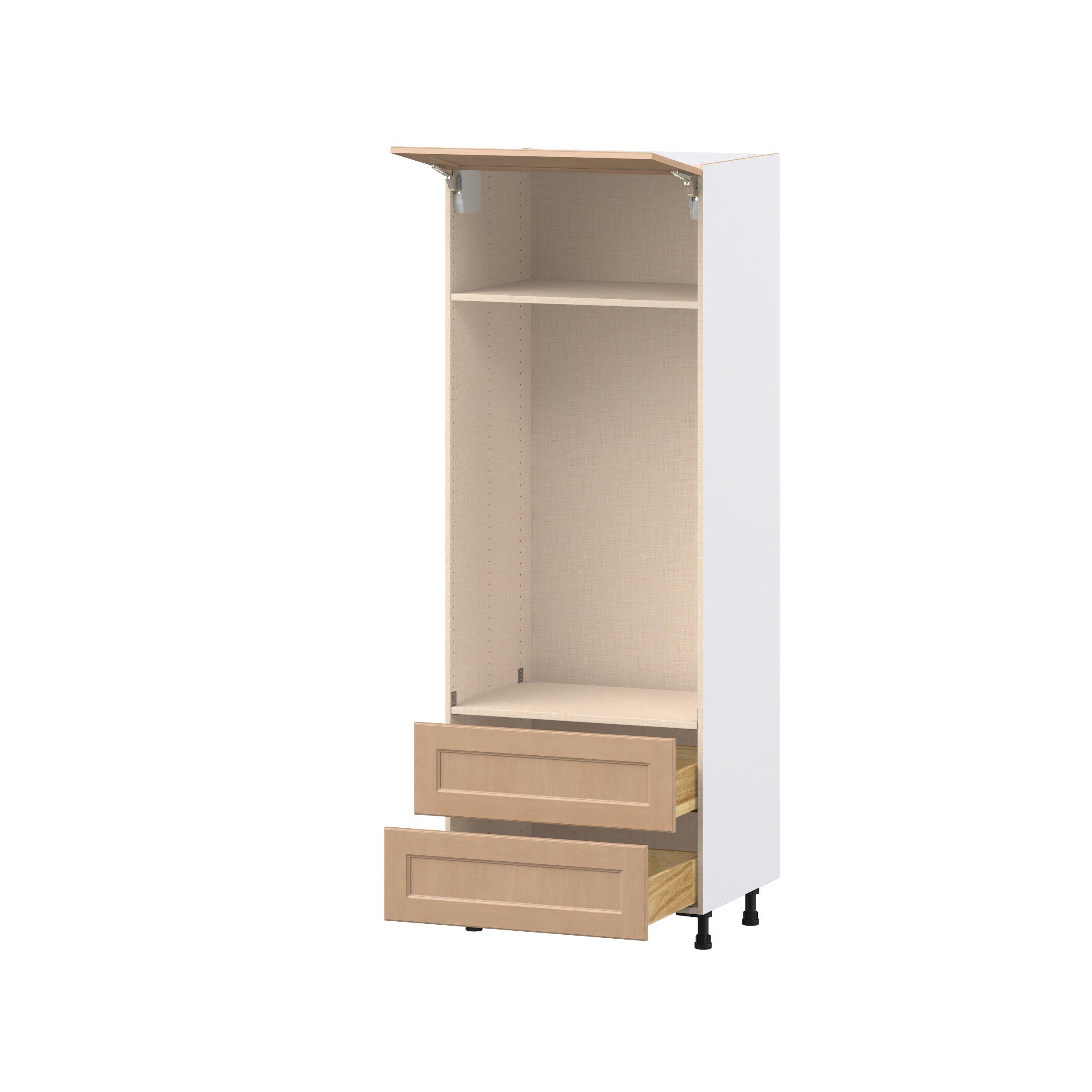 Sugarhill 30 in. Stained Sugar Cookie Lift Up Door and Drawer Microwave/Oven Pantry Cabinet