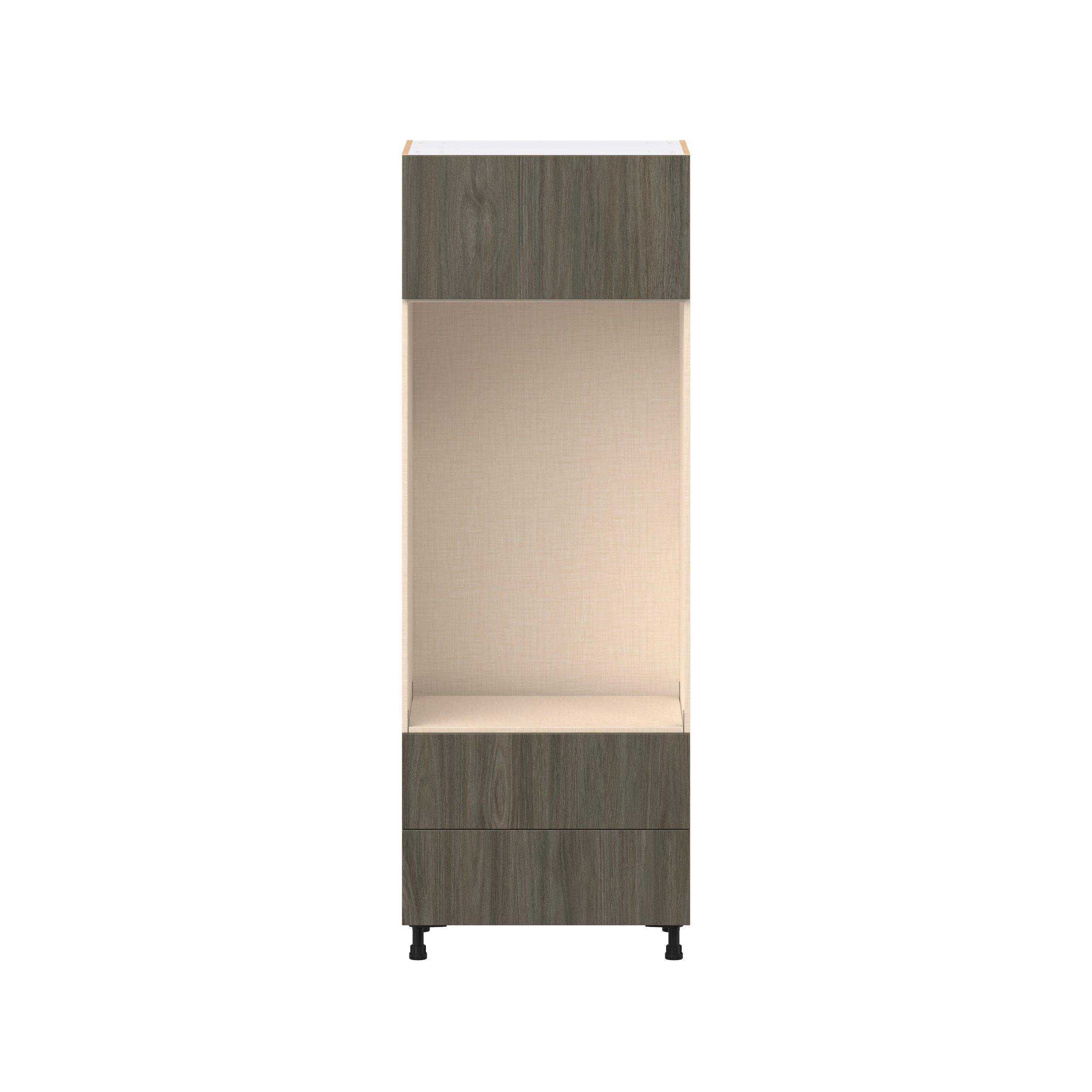 Glenwood 30 in. Burnt Walnut Lift Up Door and Drawer Microwave/Oven Pantry Cabinet