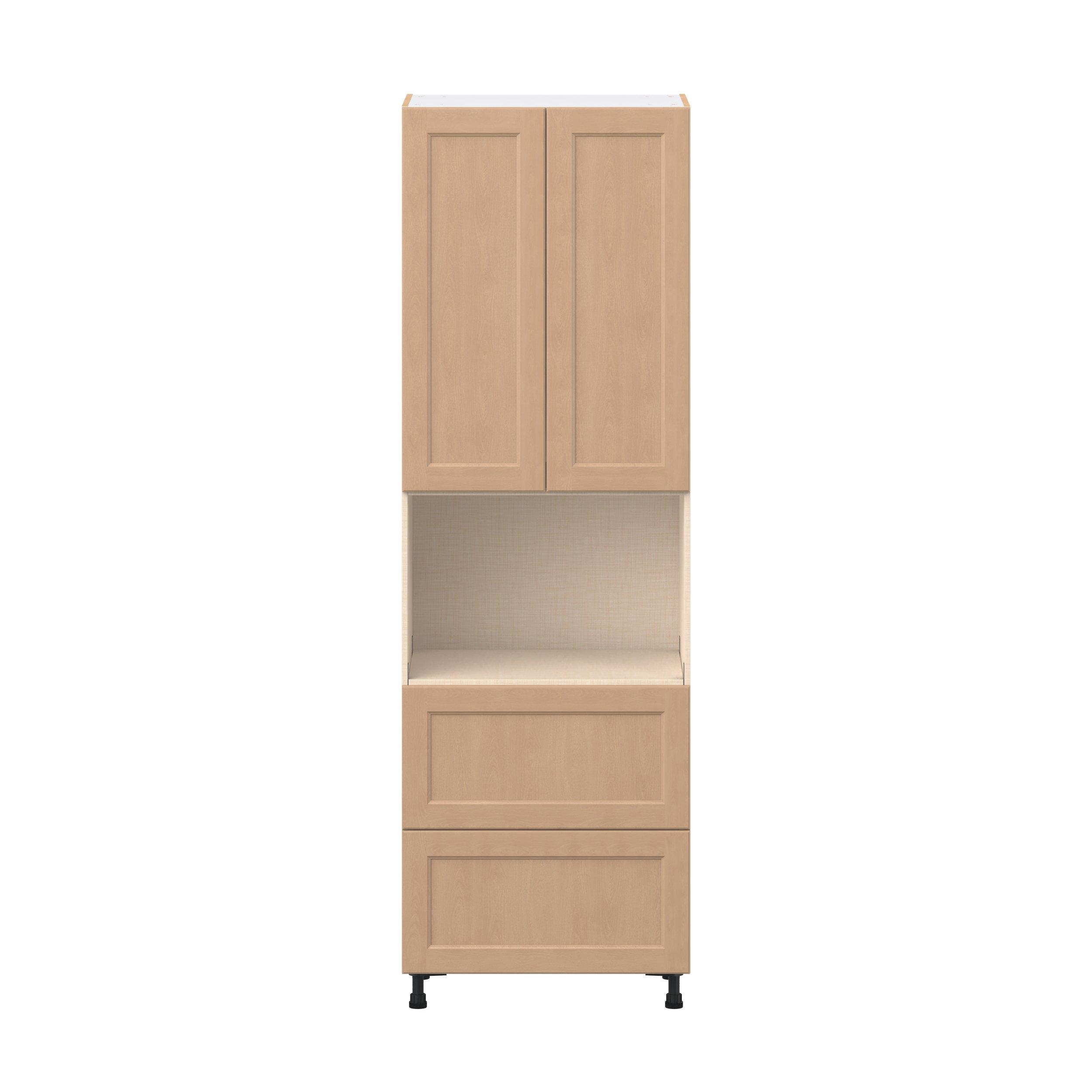 Sugarhill 30 in. Stained Sugar Cookie Door and Drawer Microwave Pantry Cabinet