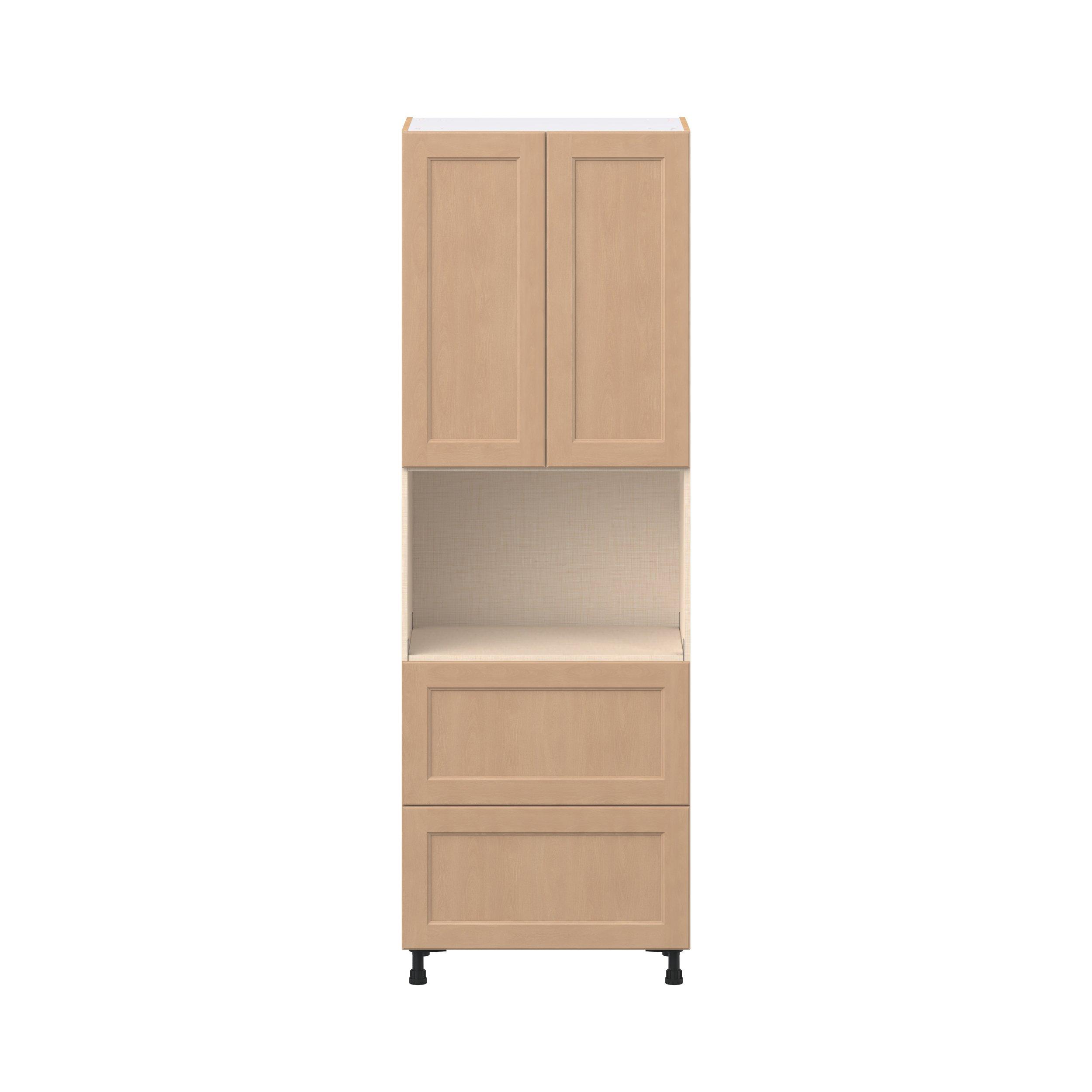 Sugarhill 30 in. Stained Sugar Cookie Door and Drawer Microwave Pantry Cabinet