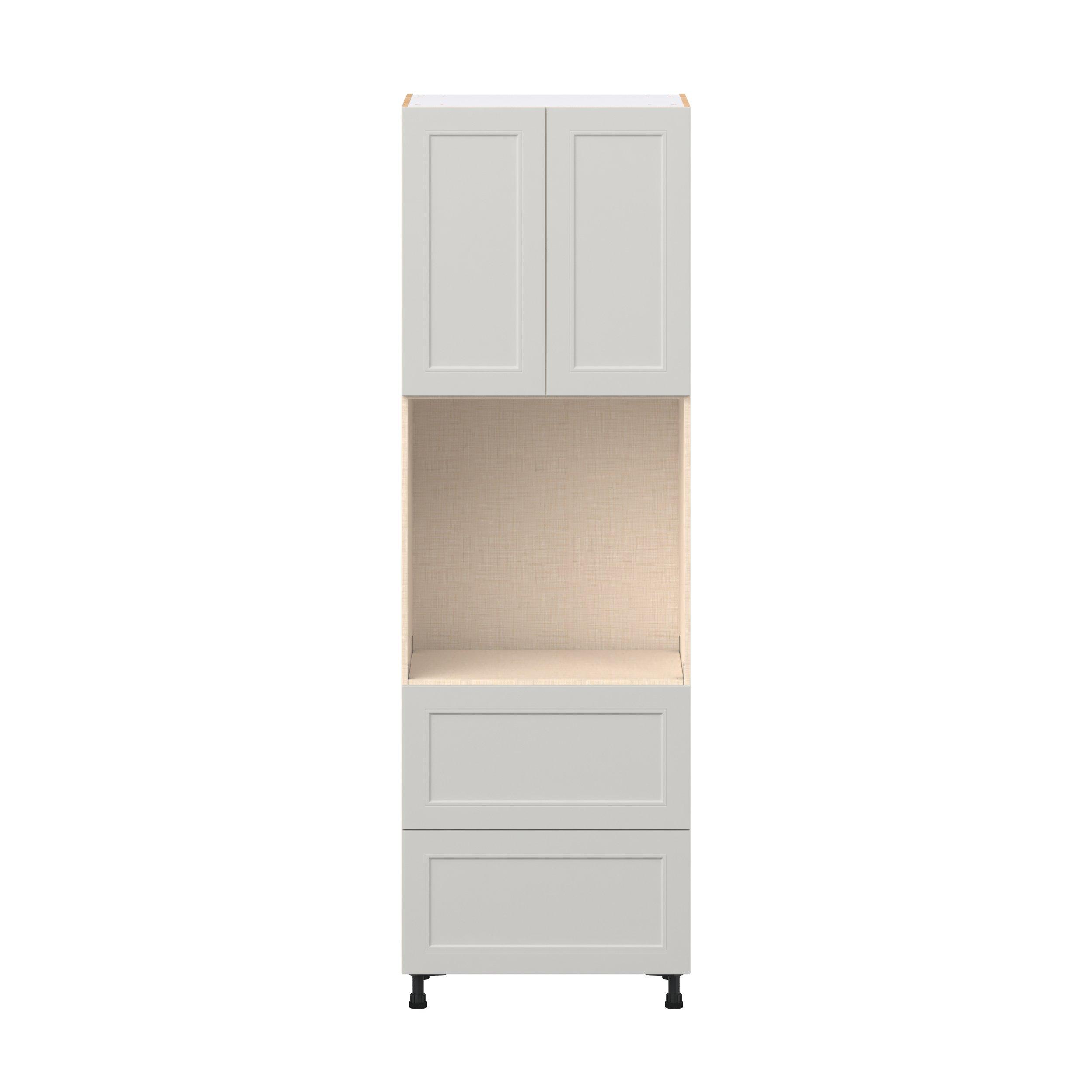 Lenox 30 in. Painted Light Gray Door and Drawer Single Oven Pantry Cabinet