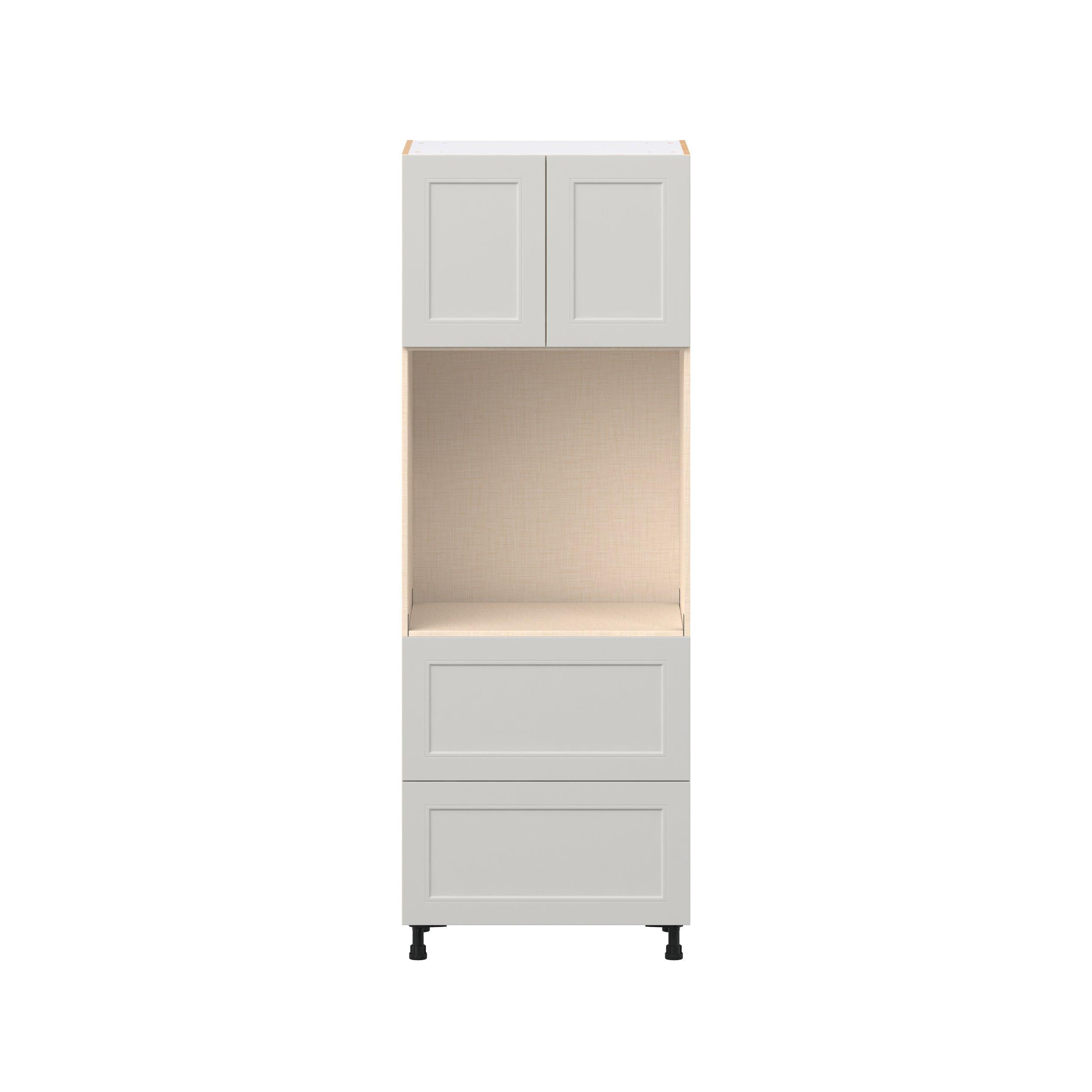 Lenox 30 in. Painted Light Gray Door and Drawer Single Oven Pantry Cabinet