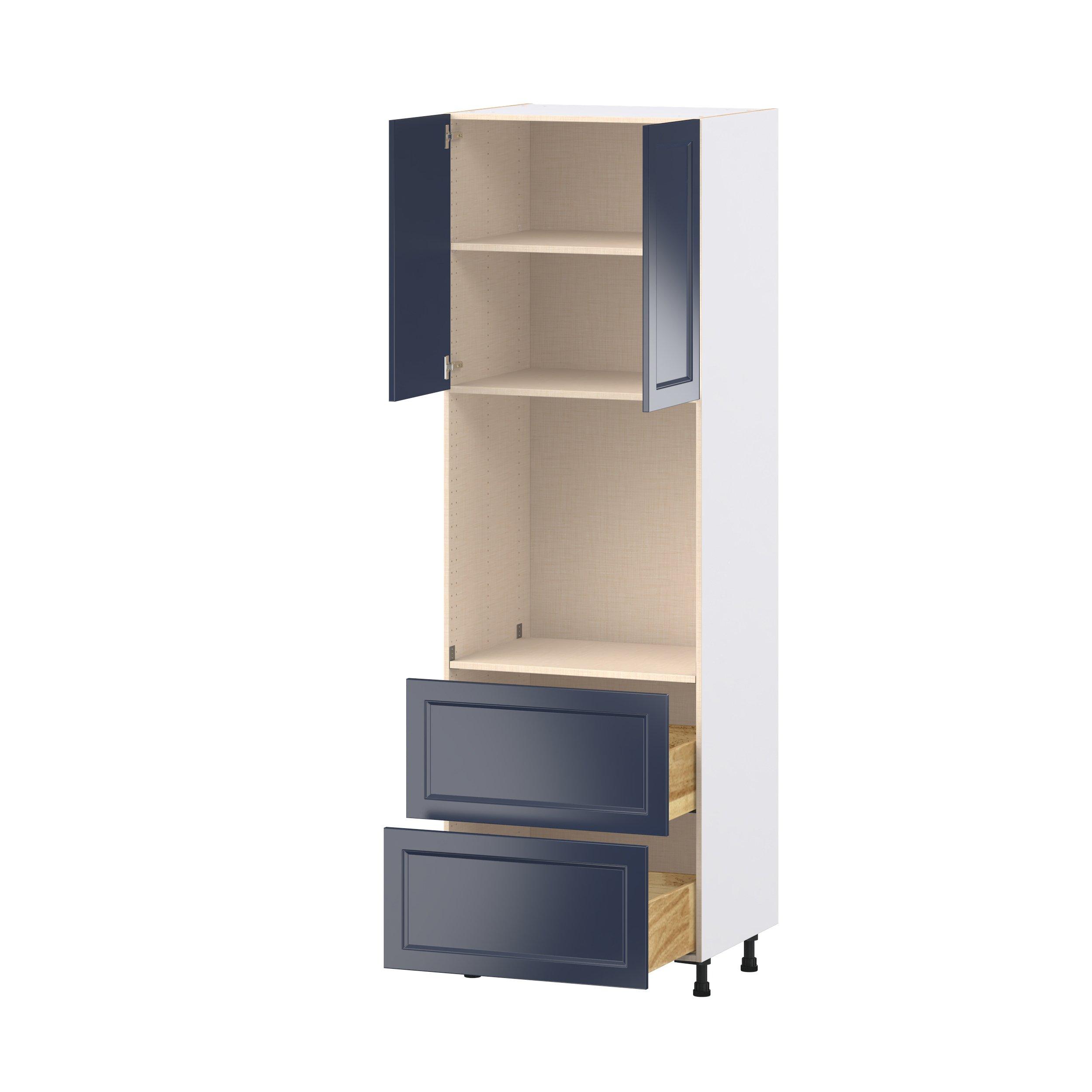 Peachtree 30 in. Painted Midnight Blue Door and Drawer Single Oven Pantry Cabinet
