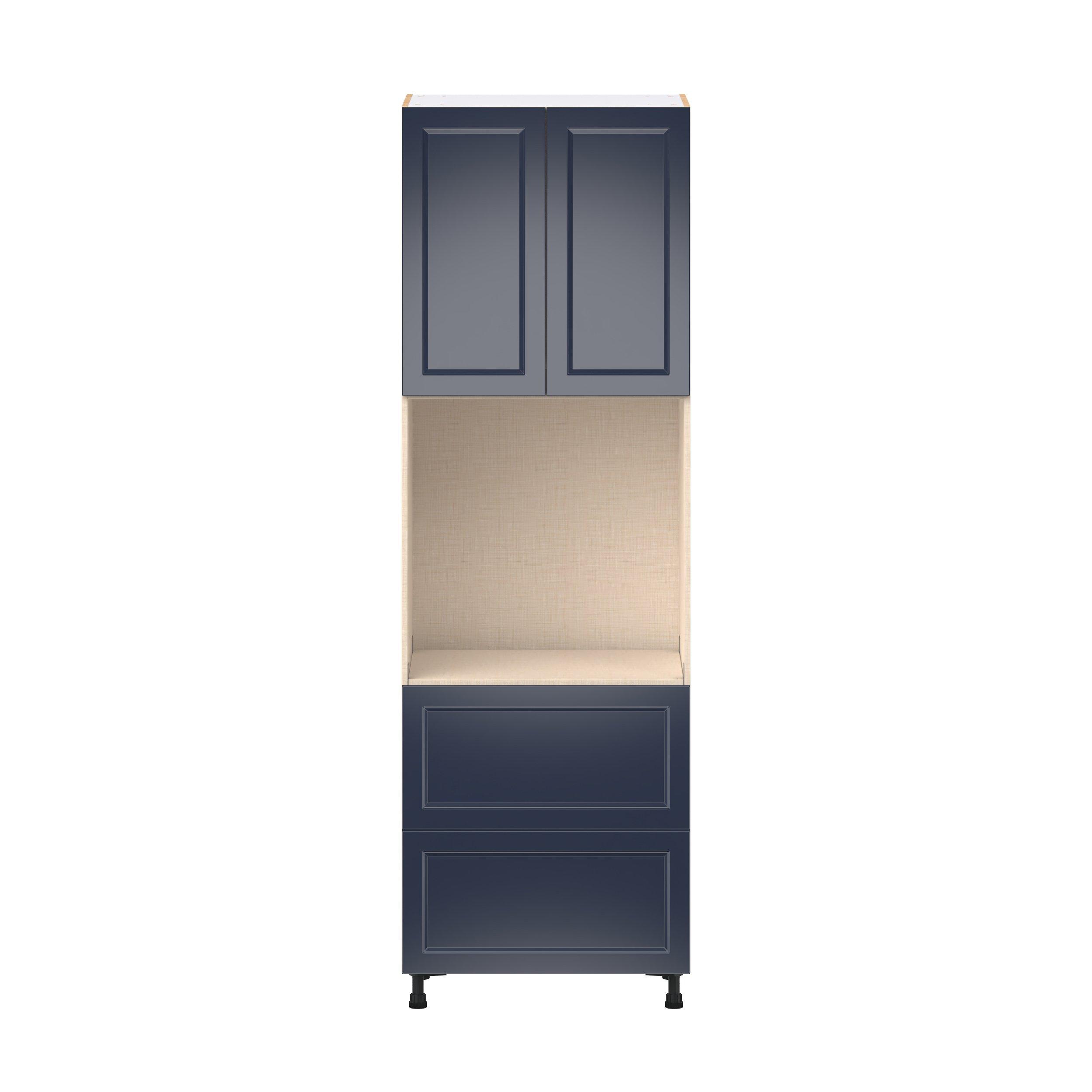Peachtree 30 in. Painted Midnight Blue Door and Drawer Single Oven Pantry Cabinet