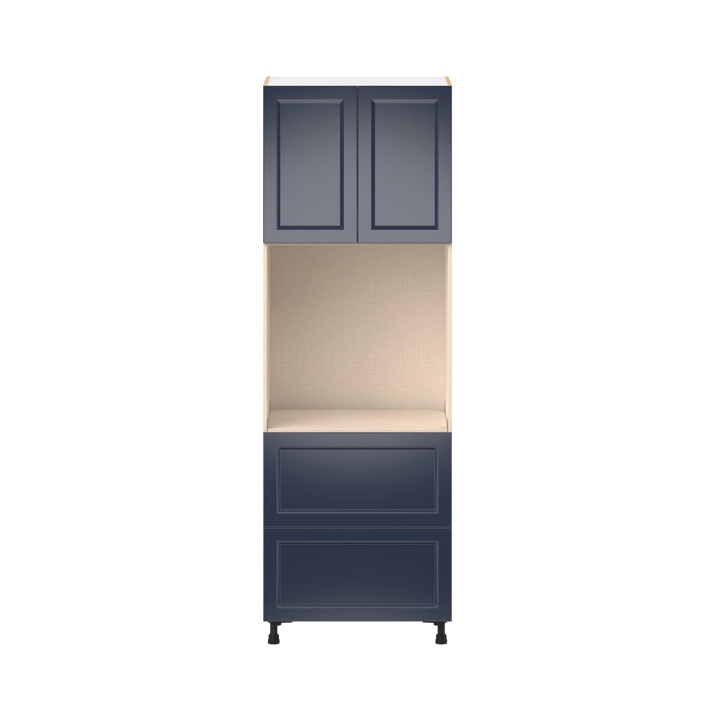 Peachtree 30 in. Painted Midnight Blue Door and Drawer Single Oven Pantry Cabinet