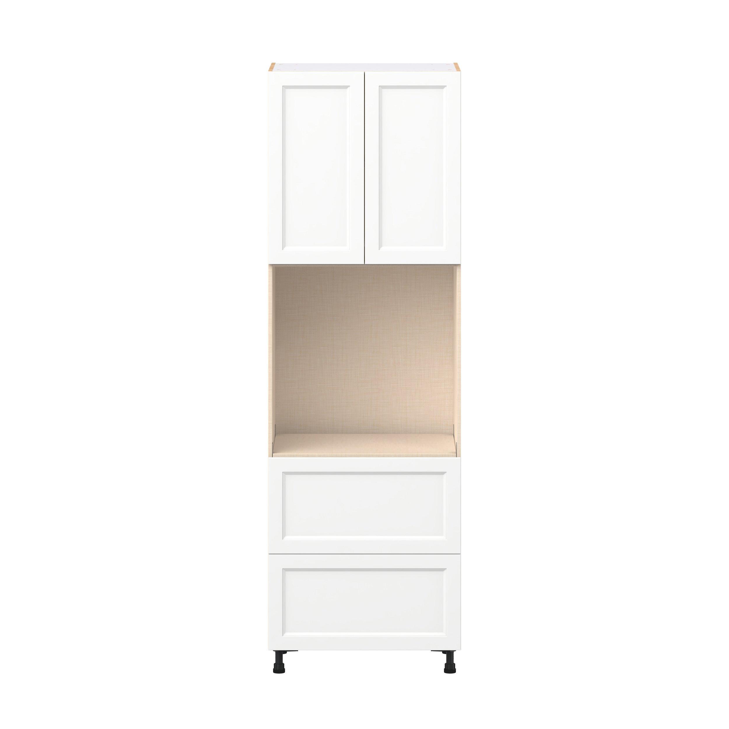 Peachtree 30 in. Painted Bright White Door and Drawer Single Oven Pantry Cabinet