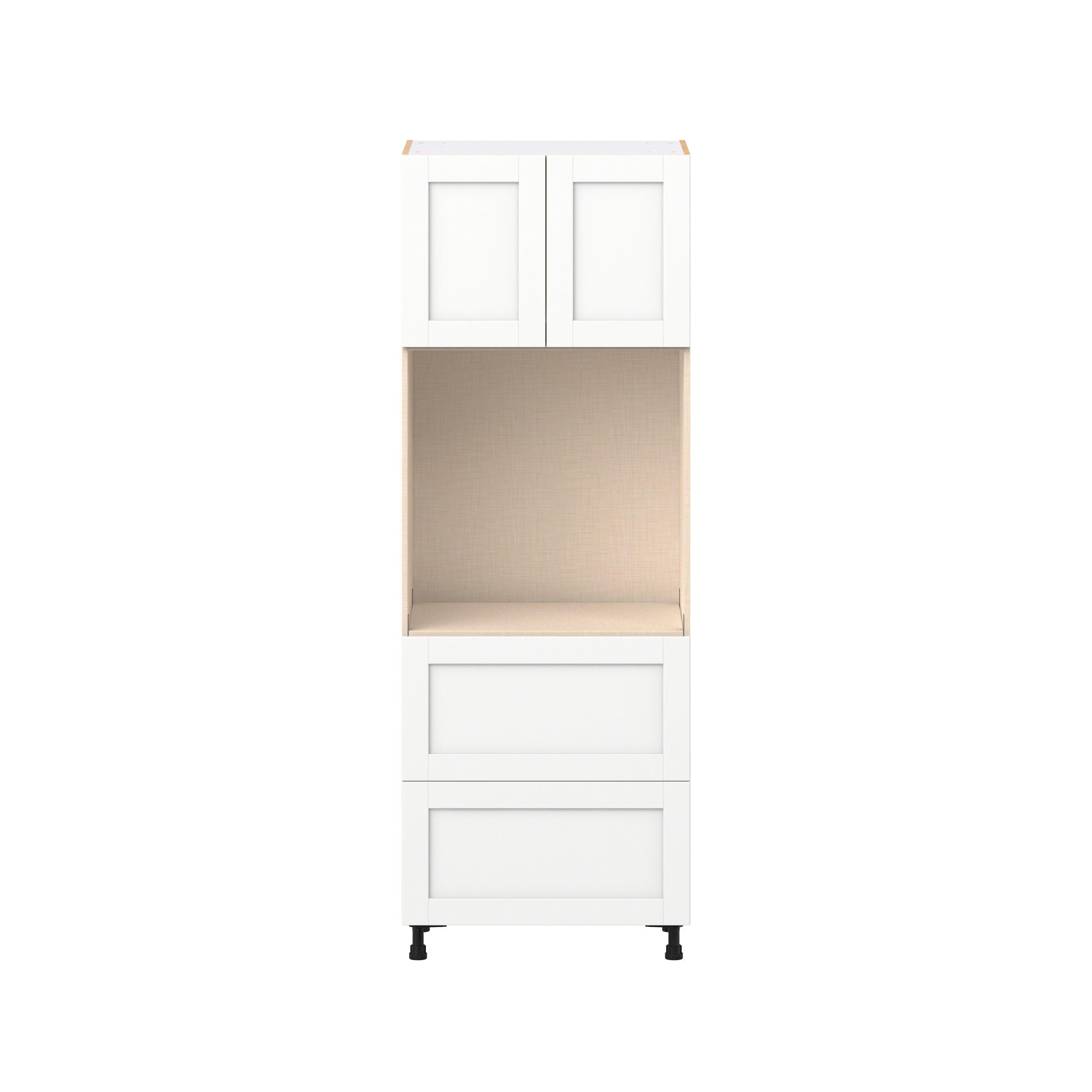 Summerhill 30 in. Bright White Door and Drawer Single Oven Pantry Cabinet