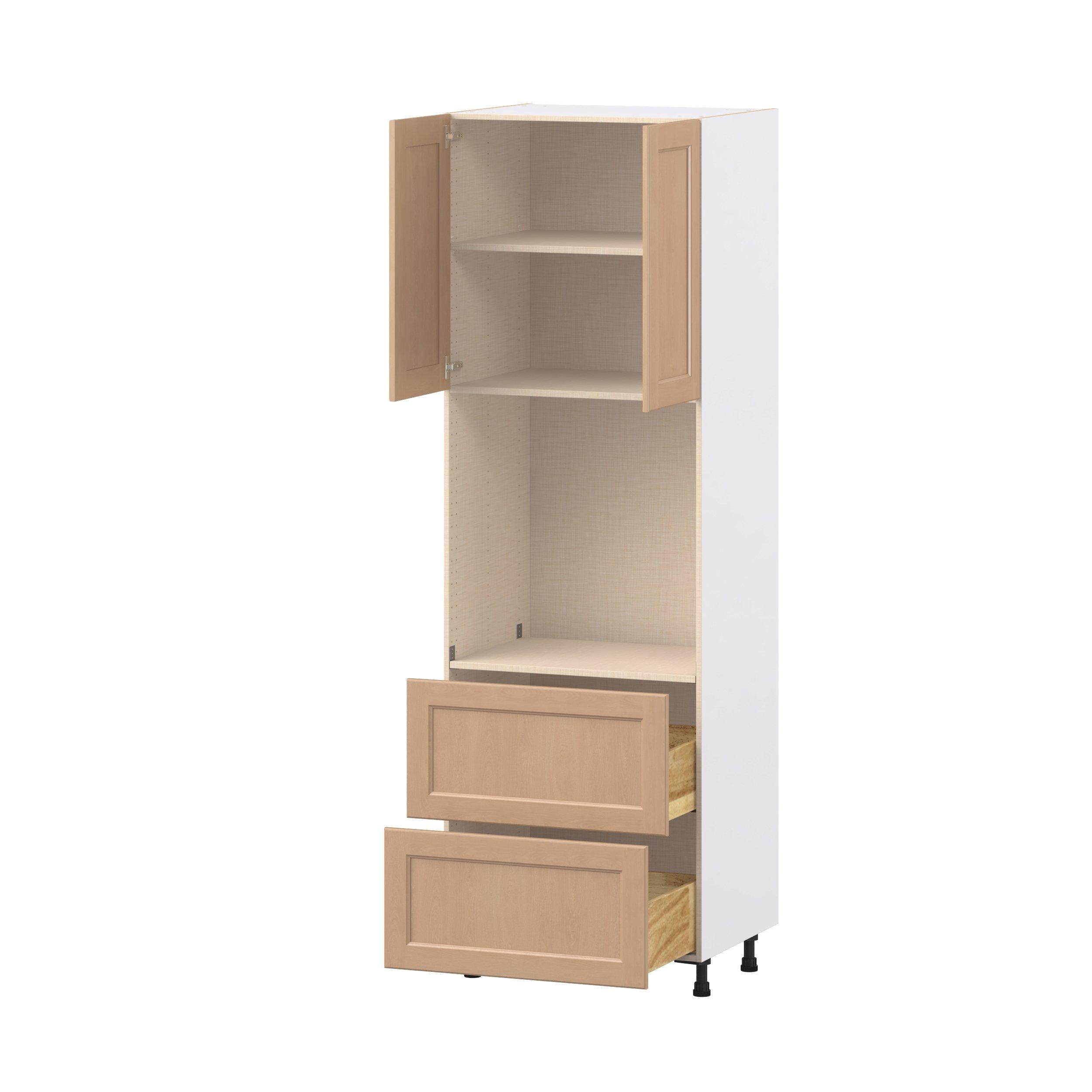 Sugarhill 30 in. Stained Sugar Cookie Door and Drawer Single Oven Pantry Cabinet