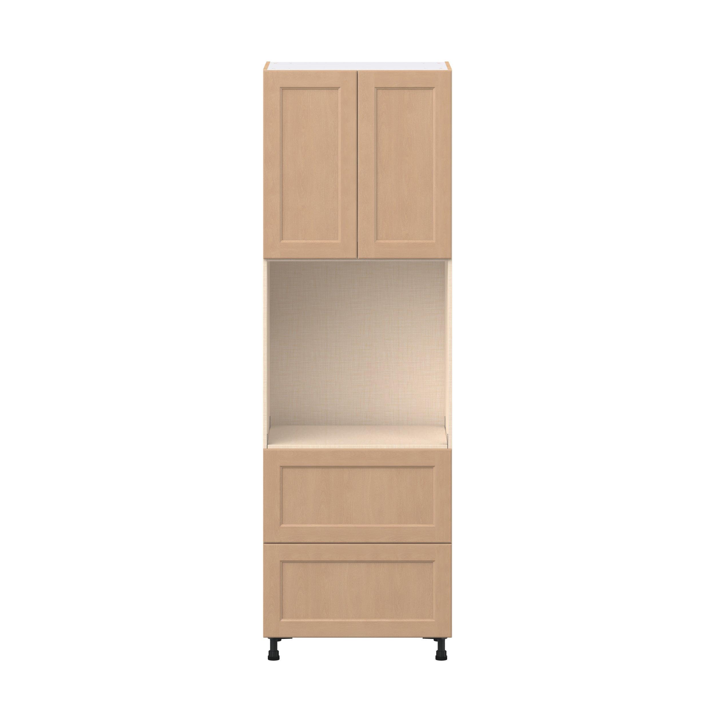 Sugarhill 30 in. Stained Sugar Cookie Door and Drawer Single Oven Pantry Cabinet