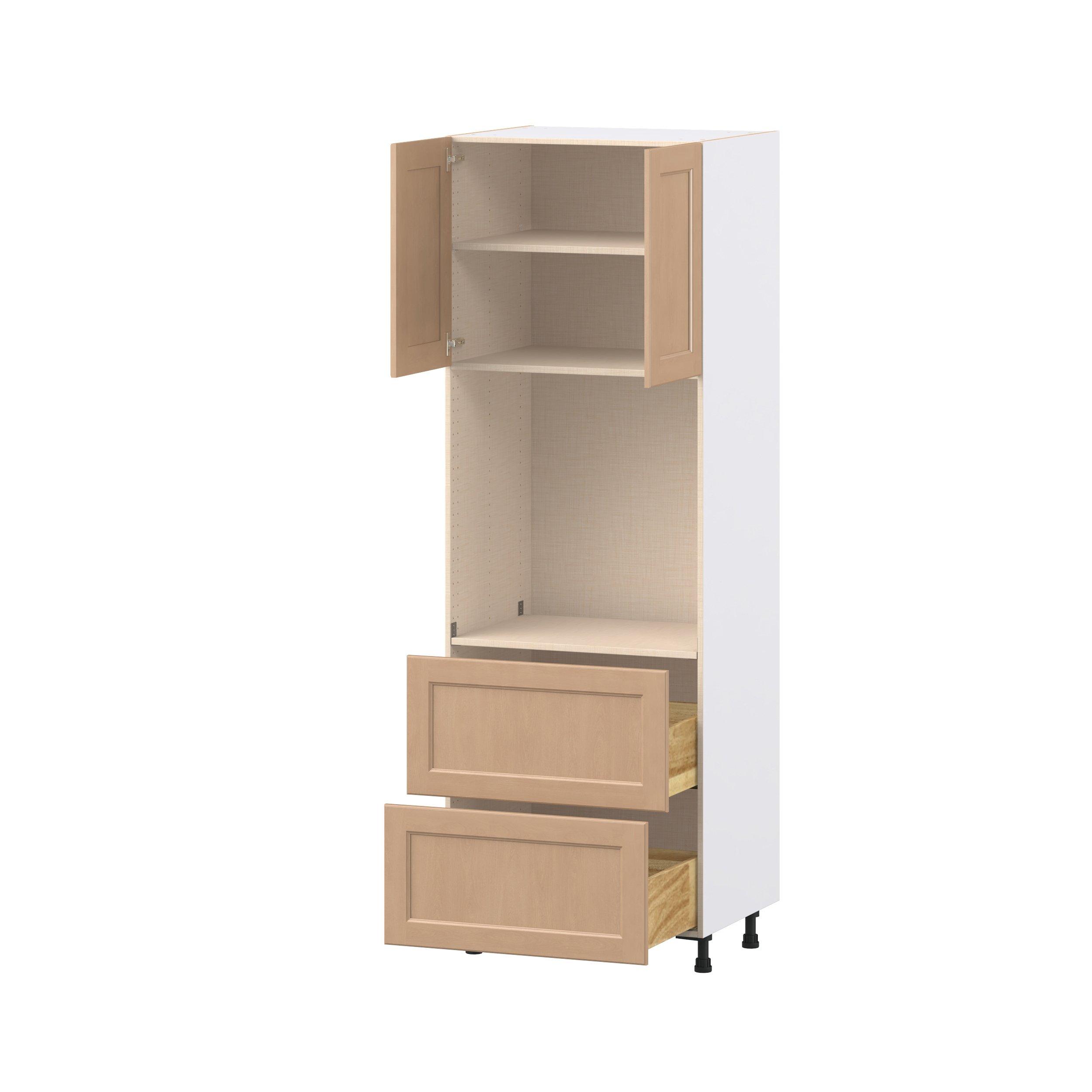 Sugarhill 30 in. Stained Sugar Cookie Door and Drawer Single Oven Pantry Cabinet